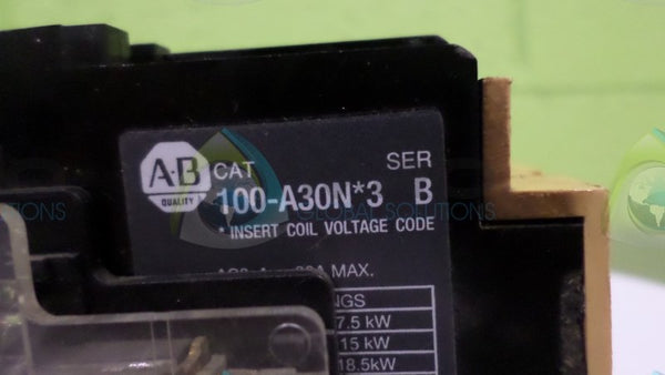 ALLEN BRADLEY 100-A30ND3 w/ 195-BA11 RELAY  UNMP