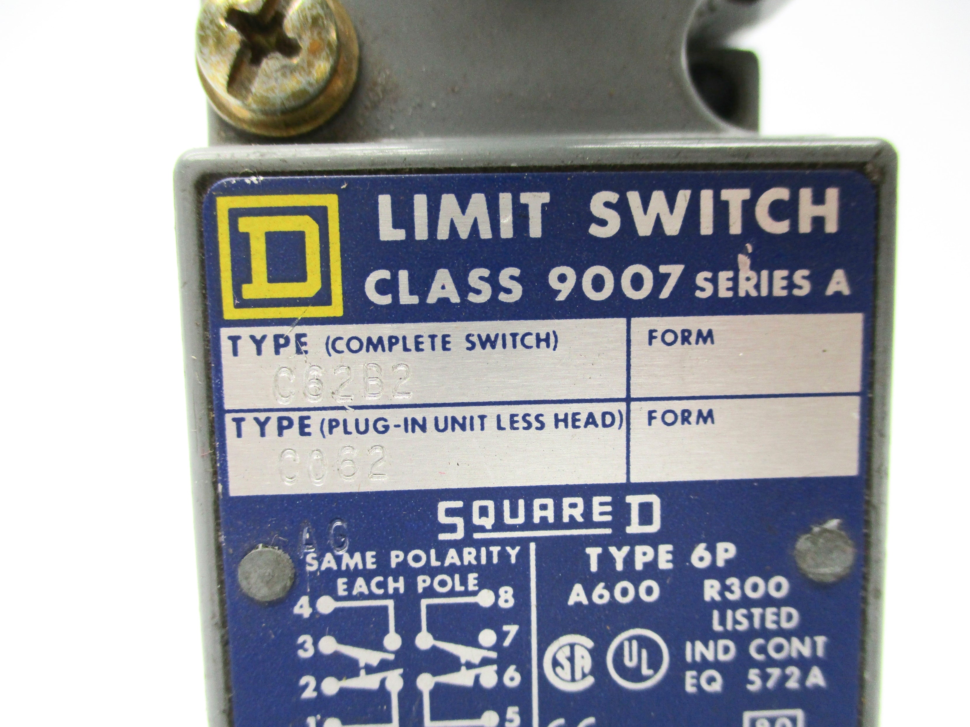 SQUARE D 9007C62B2 SER. A UNMP