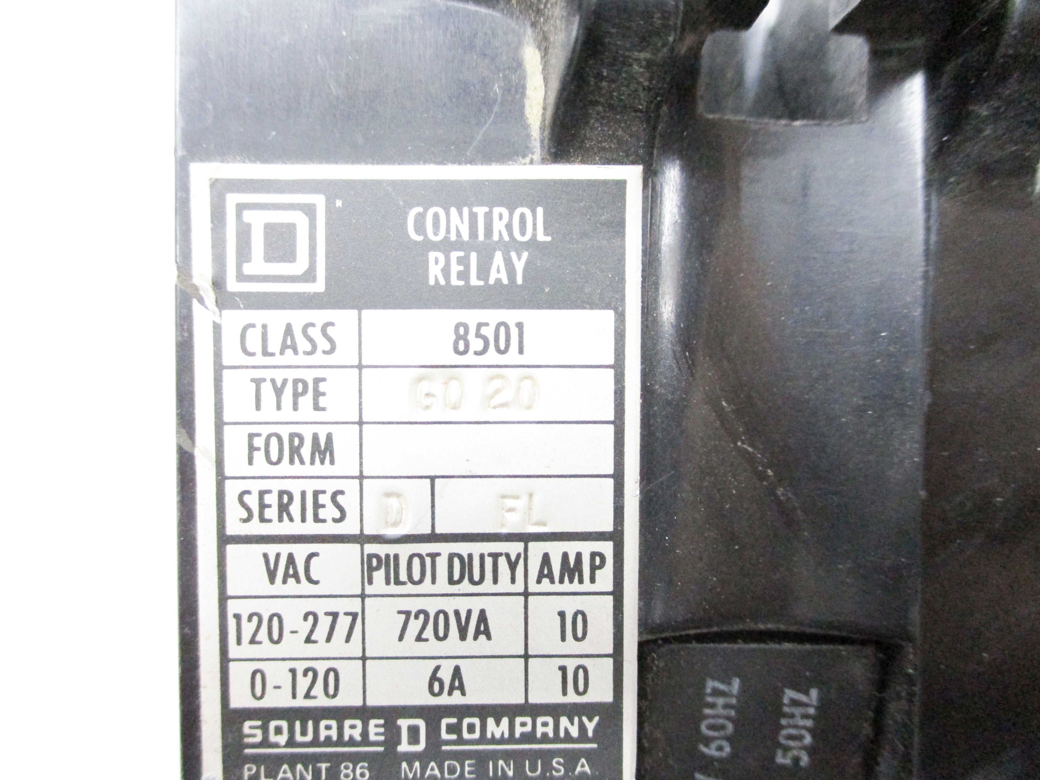 SQUARE D 8501GO20 SER. D 110/120V 10A UNMP