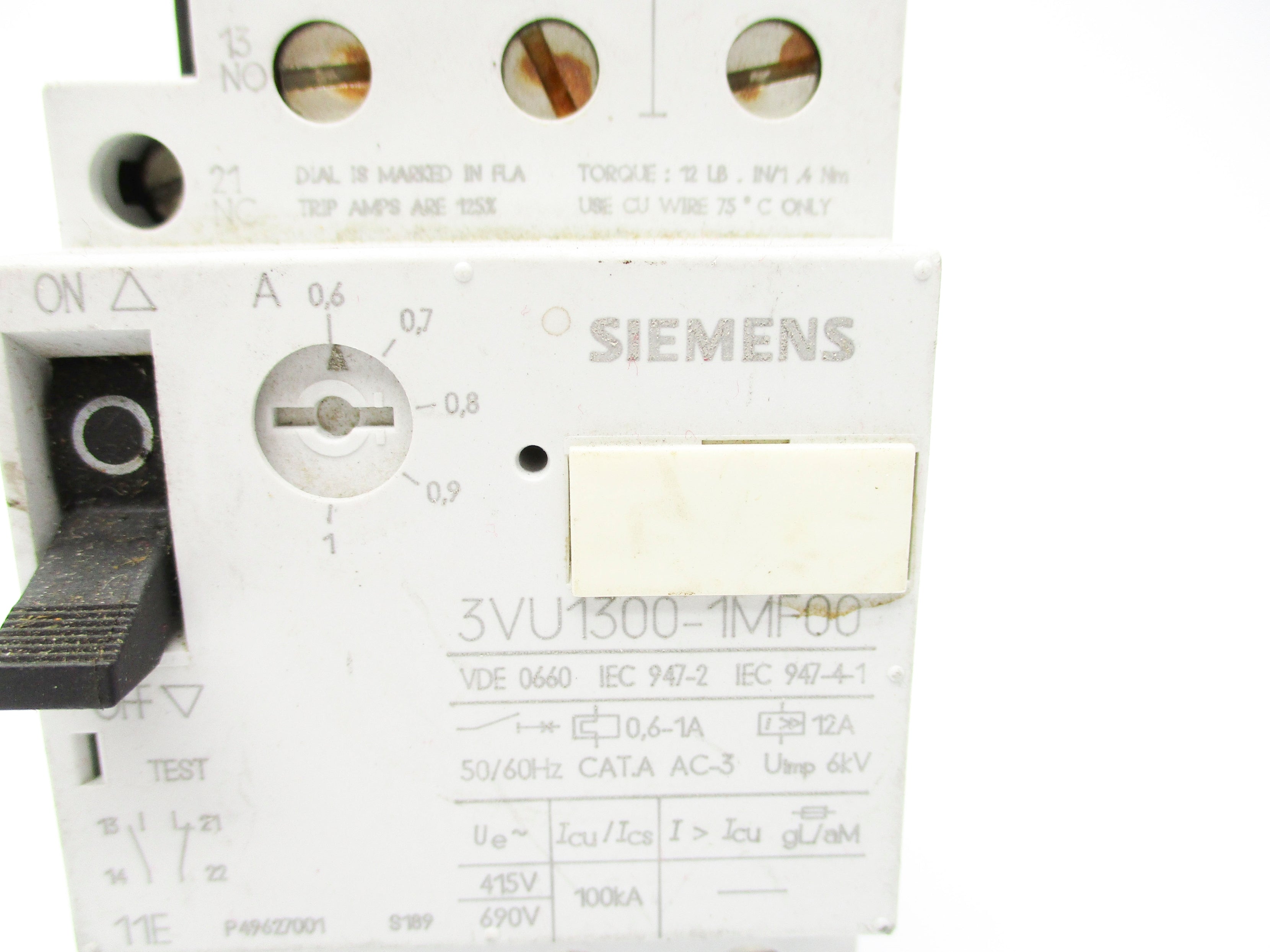 SIEMENS 3VU1300-1MF00 690V 0.6-1A UNMP