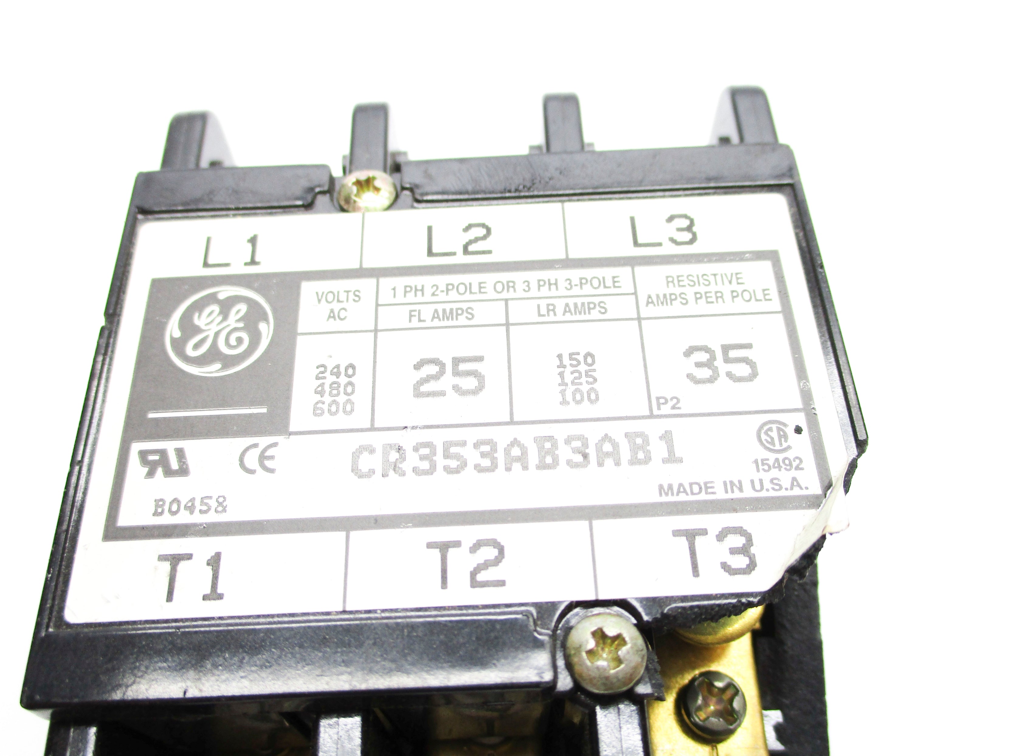 GENERAL ELECTRIC CR353AB3AB1 600VAC 25A (AS PICTURED) NSNP