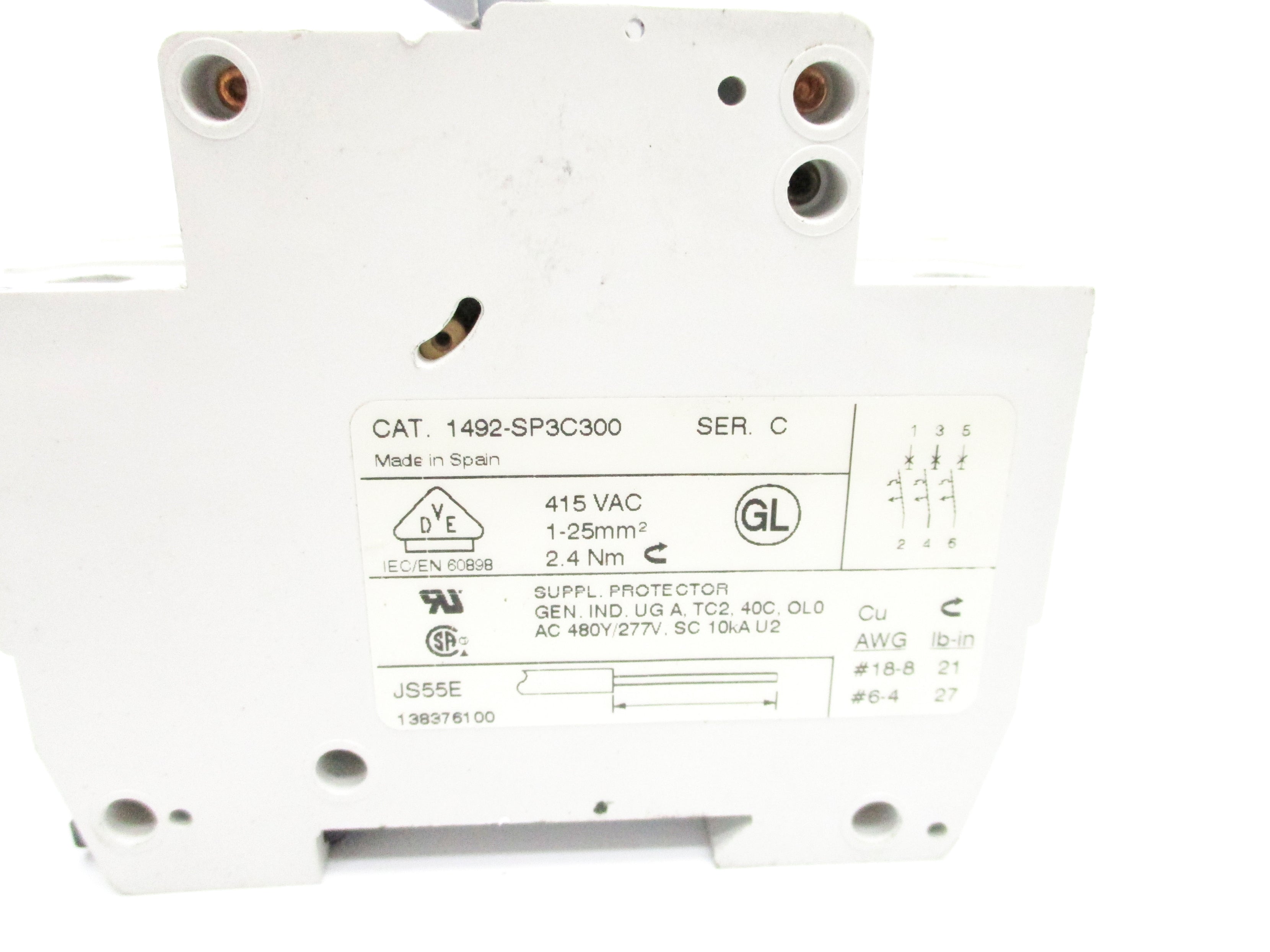 ALLEN BRADLEY 1492-SP3C300 SER. C 30A 415VAC NSNP