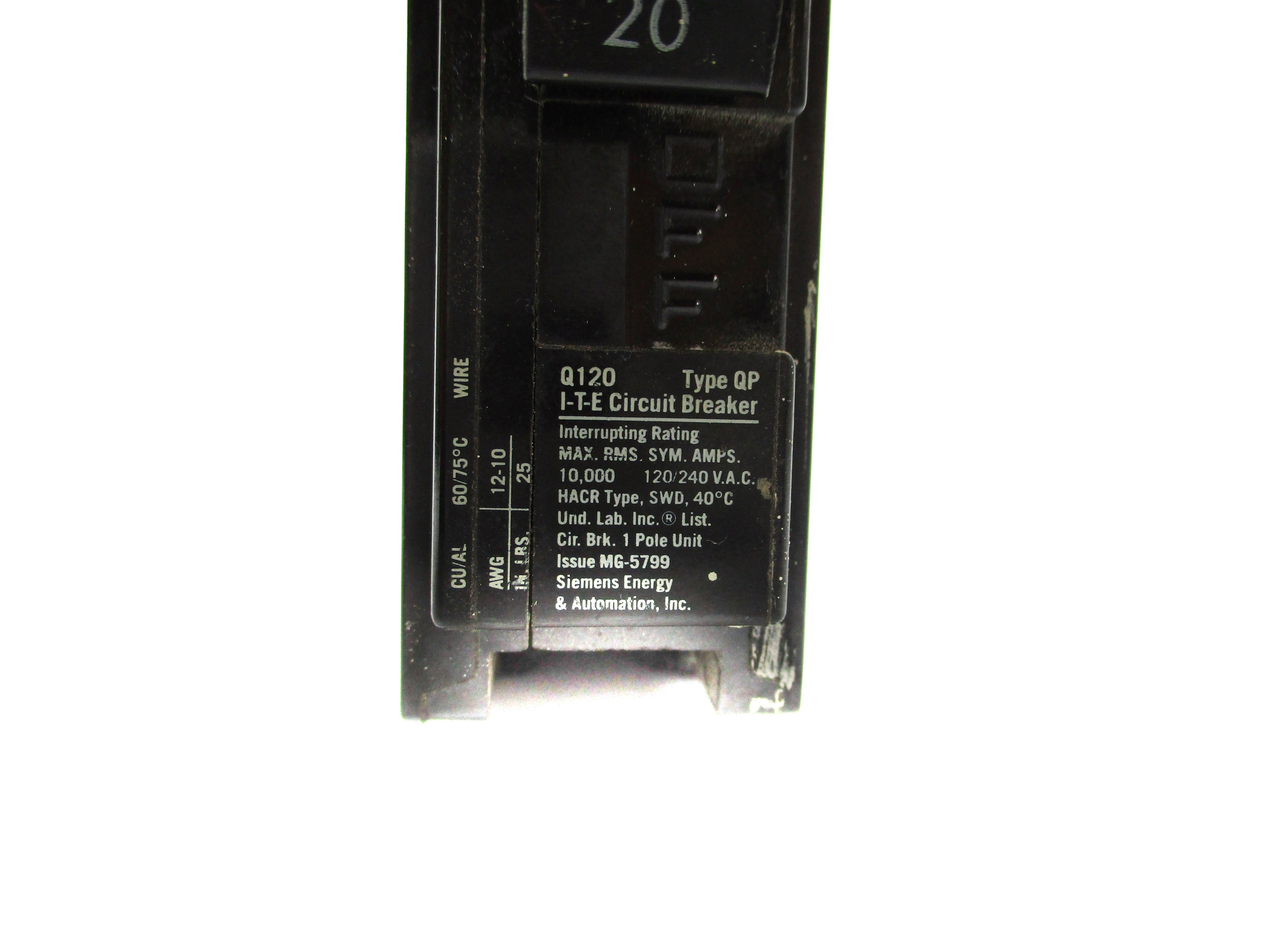 SIEMENS Q120 120/240V 20A UNMP