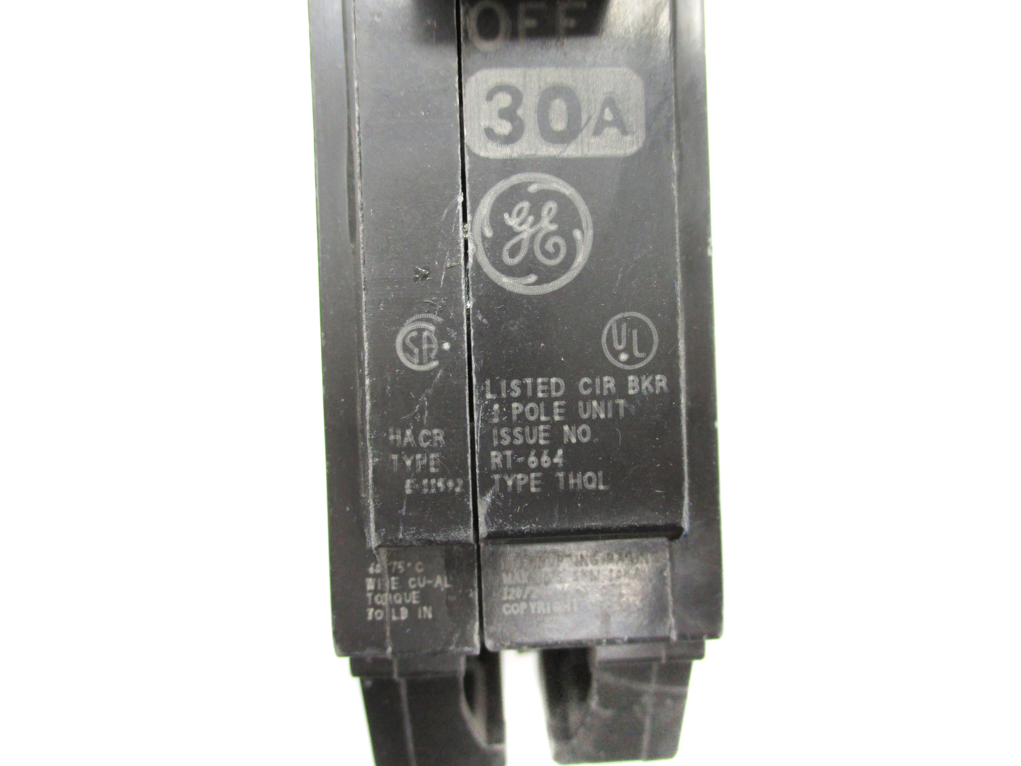 GENERAL ELECTRIC THQL130 30A 120/240VAC UNMP