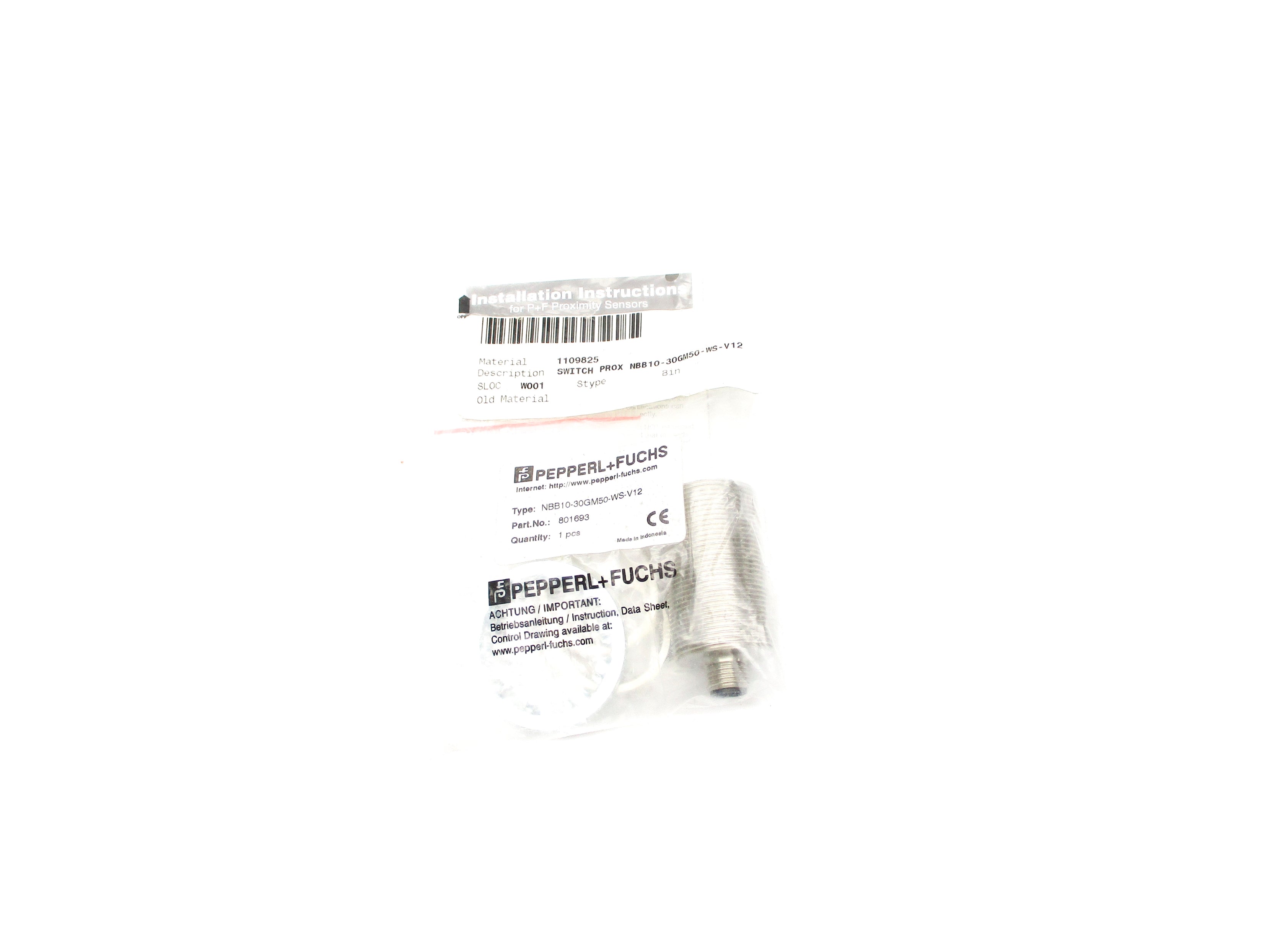 PEPPERL+FUCHS NBB10-30GM50-WS-V12 NSMP