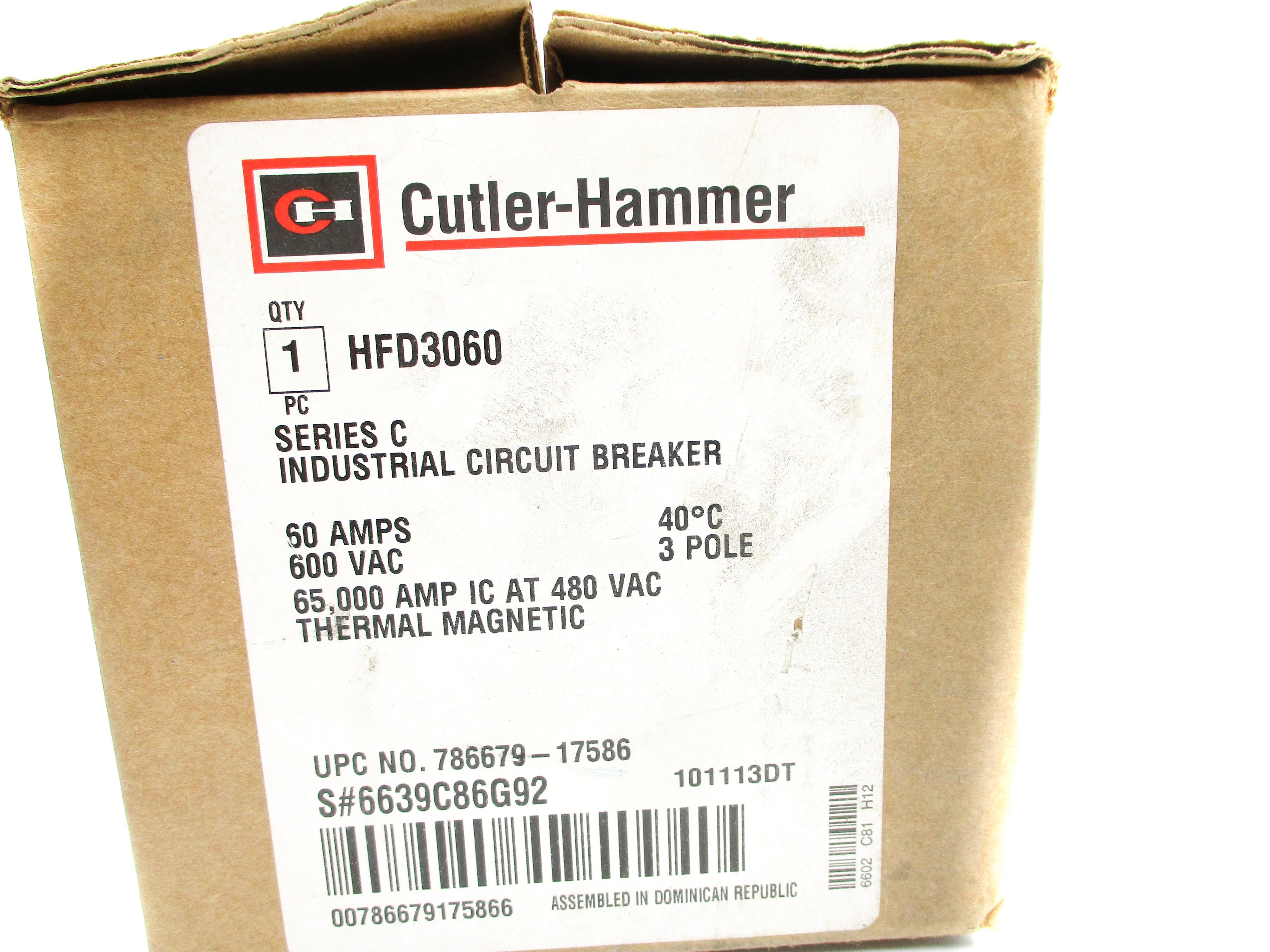 CUTLER HAMMER HFD3060 SER. C 60A 600VAC NSMP