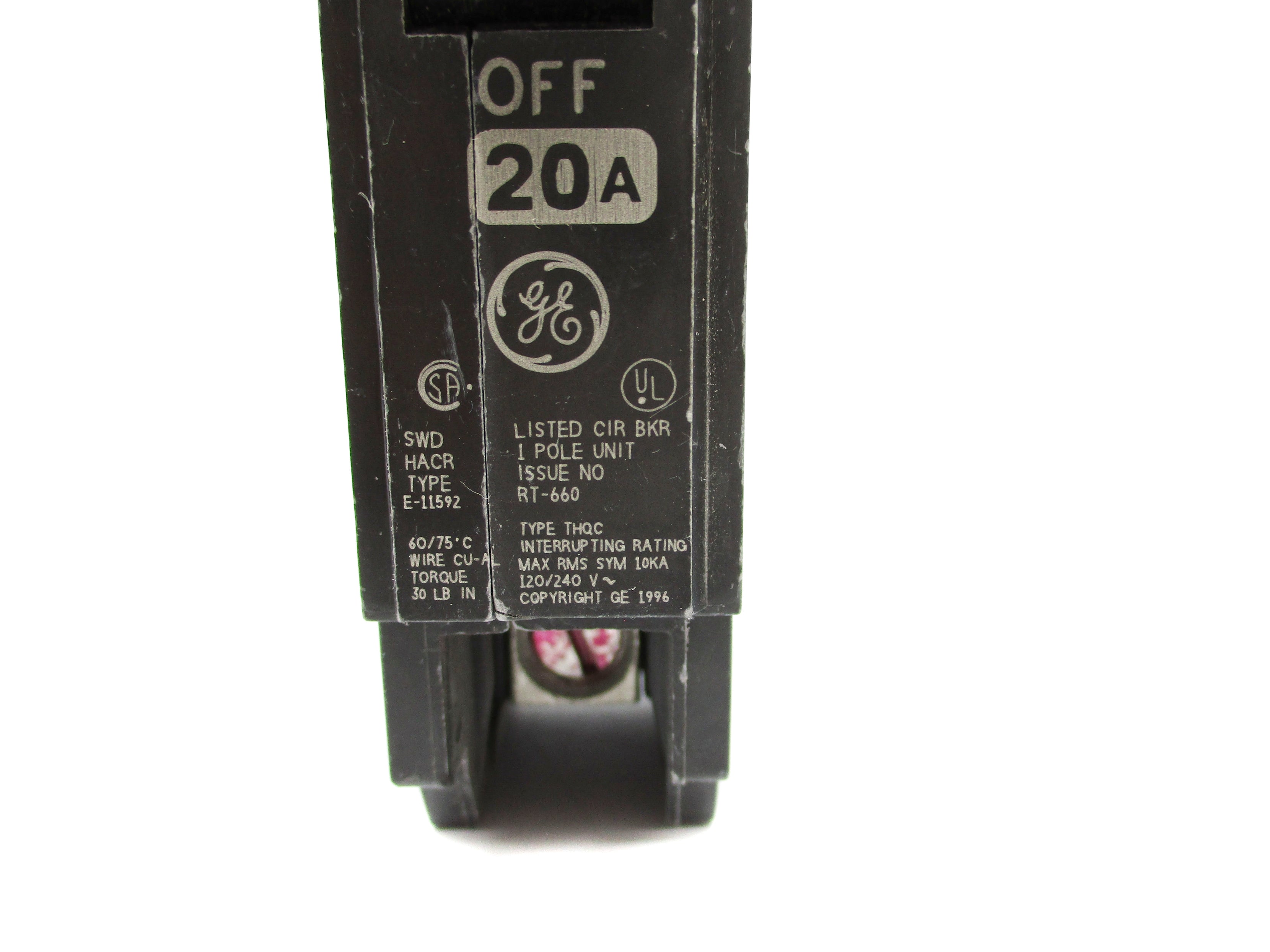 GENERAL ELECTRIC THQC1120 20A 120/240VAC NSNP