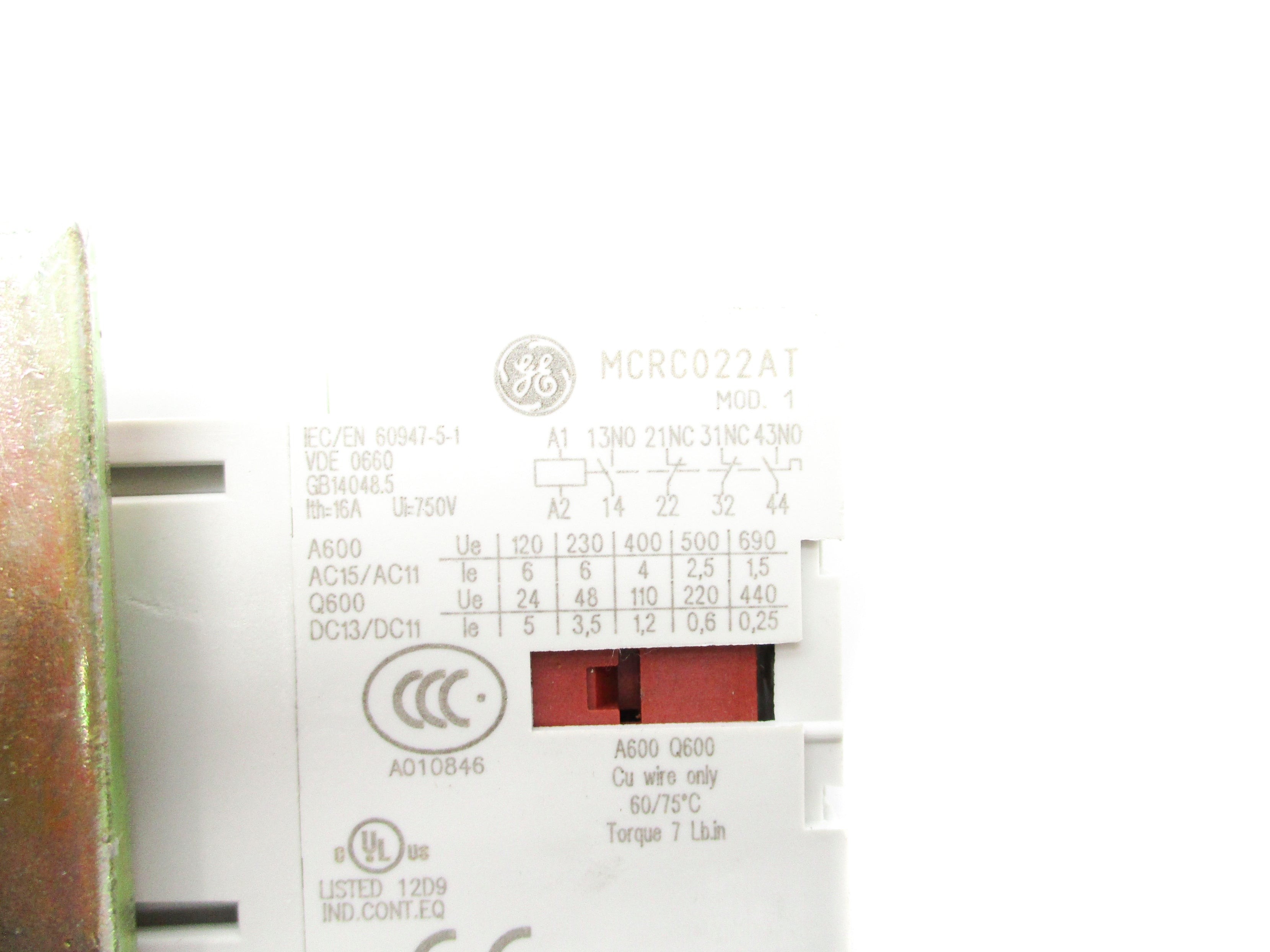 GENERAL ELECTRIC MCRC022AT 125VDC NSNP