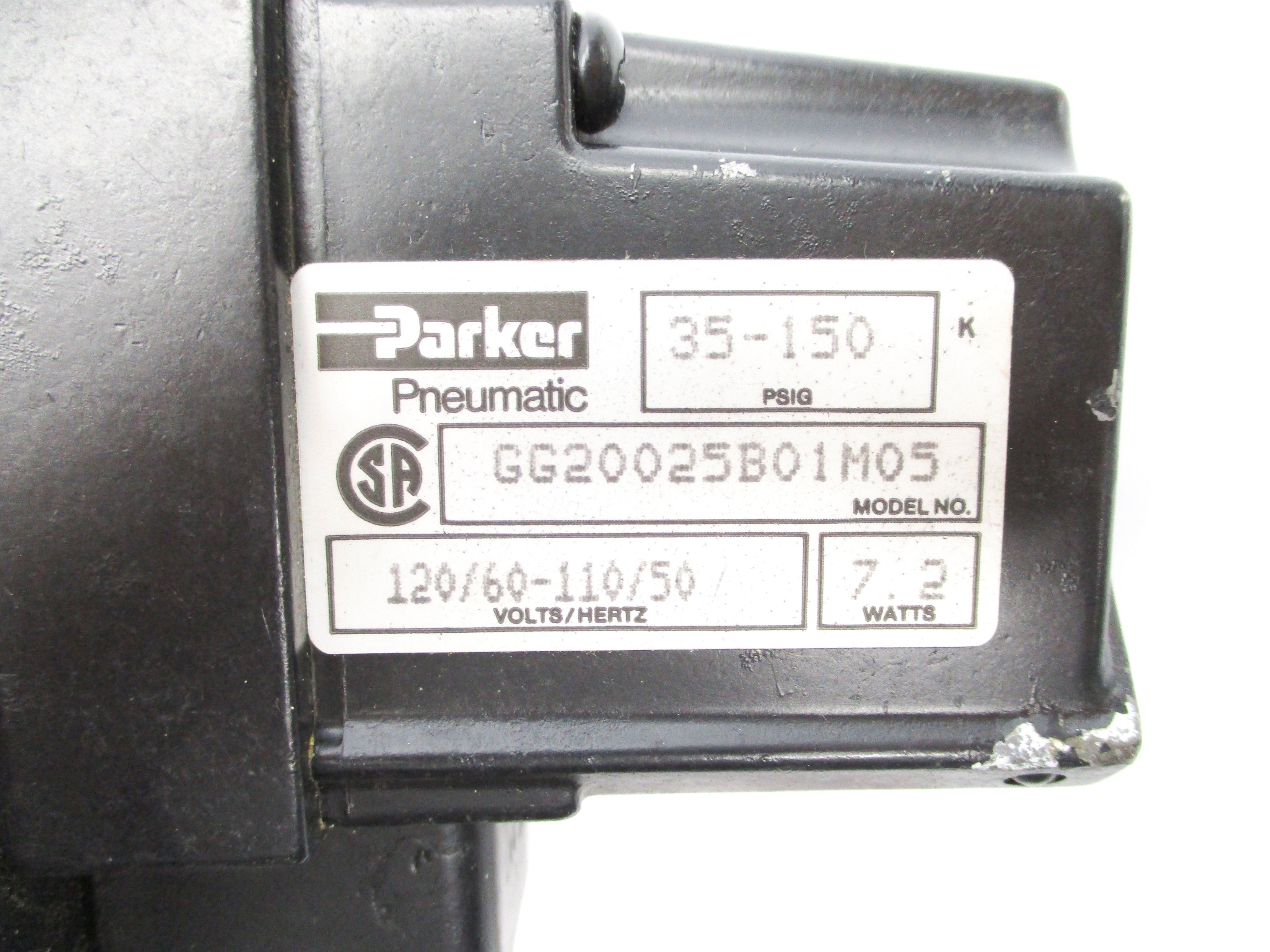 PARKER GG20025B01M05 110/120V 150PSIG UNMP
