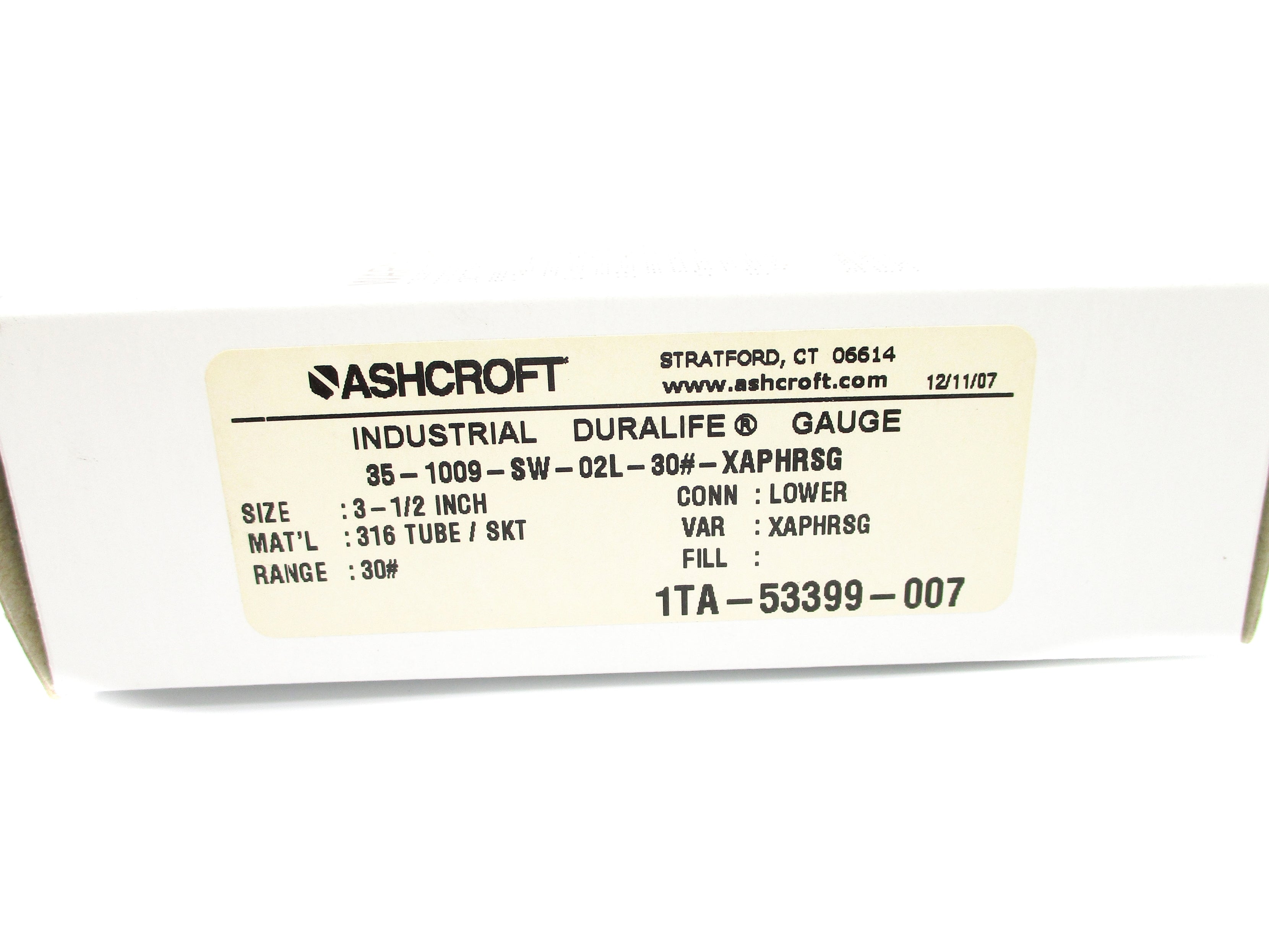 ASHCROFT 35-1009-SW-02L-30#-XAPHRSG 30PSI NSMP