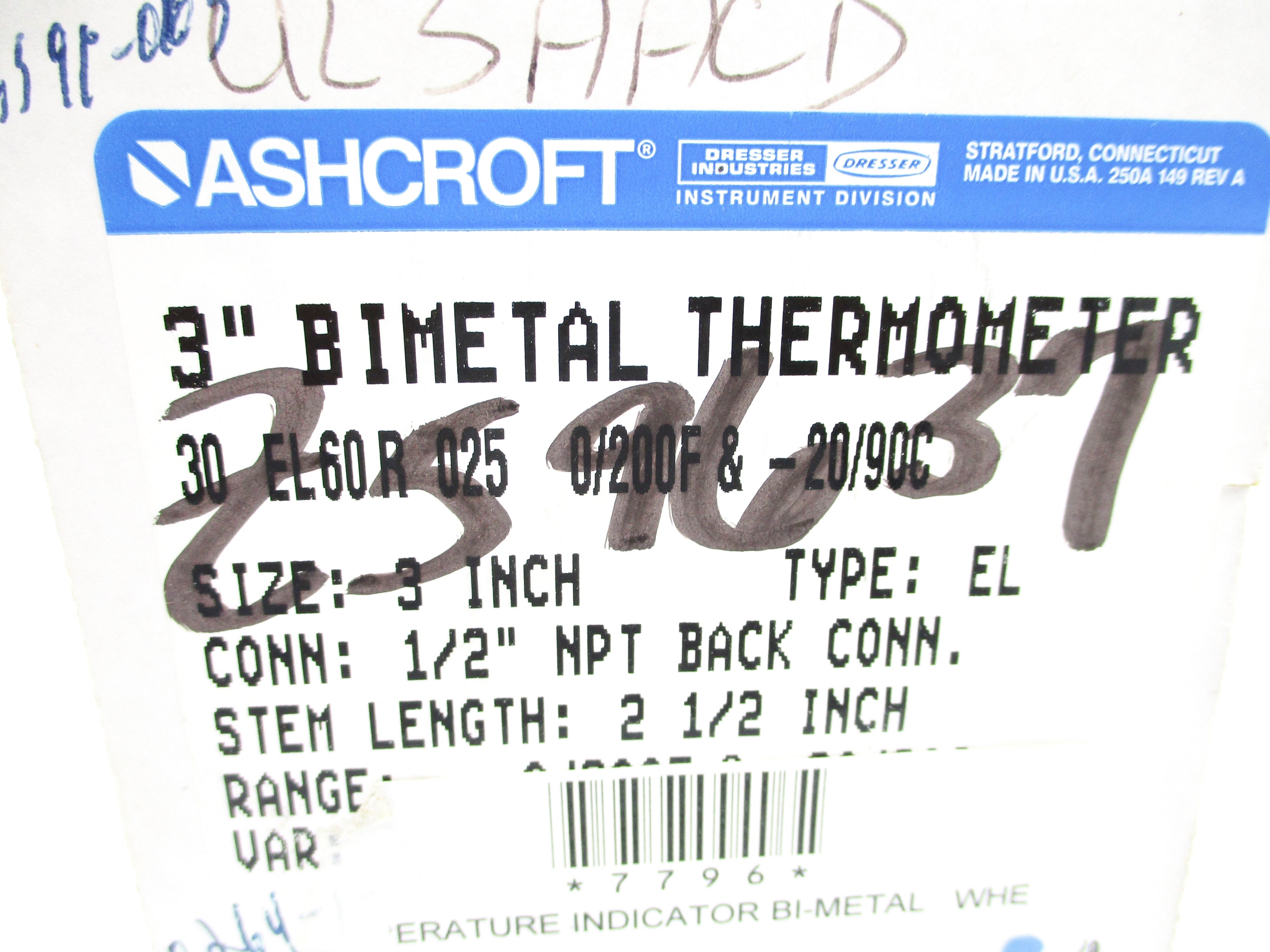ASHCROFT 30EL60R0250/200F NSMP
