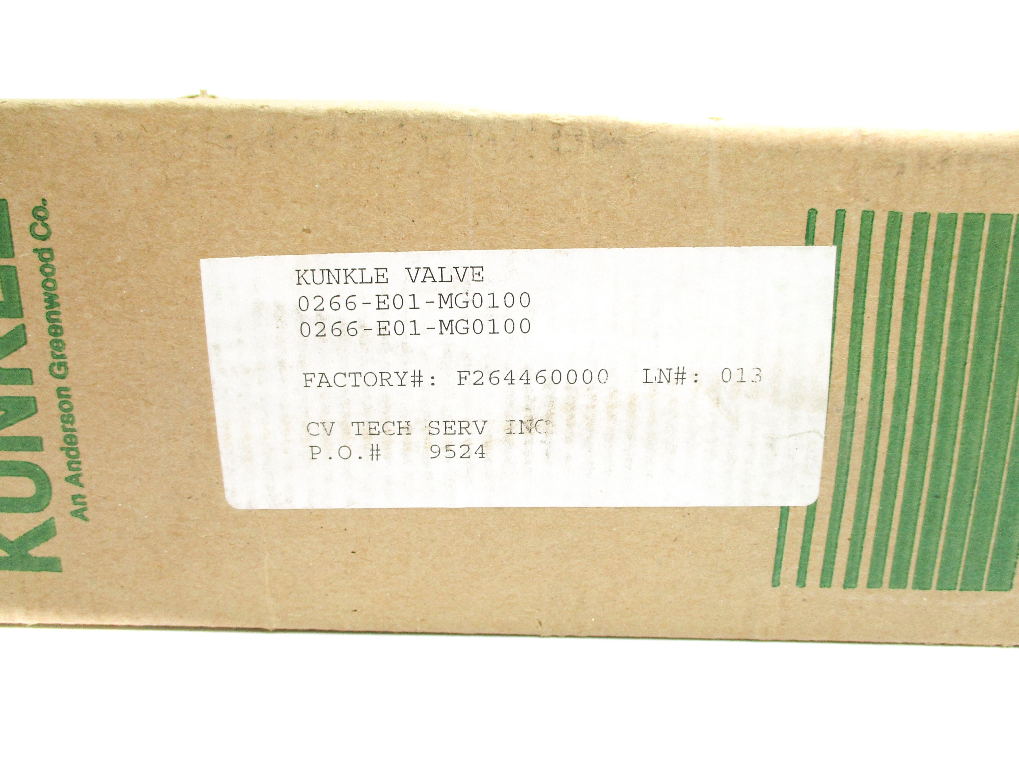 KUNKLE VALVE 0266-E01-MG0100 100PSIG NSMP