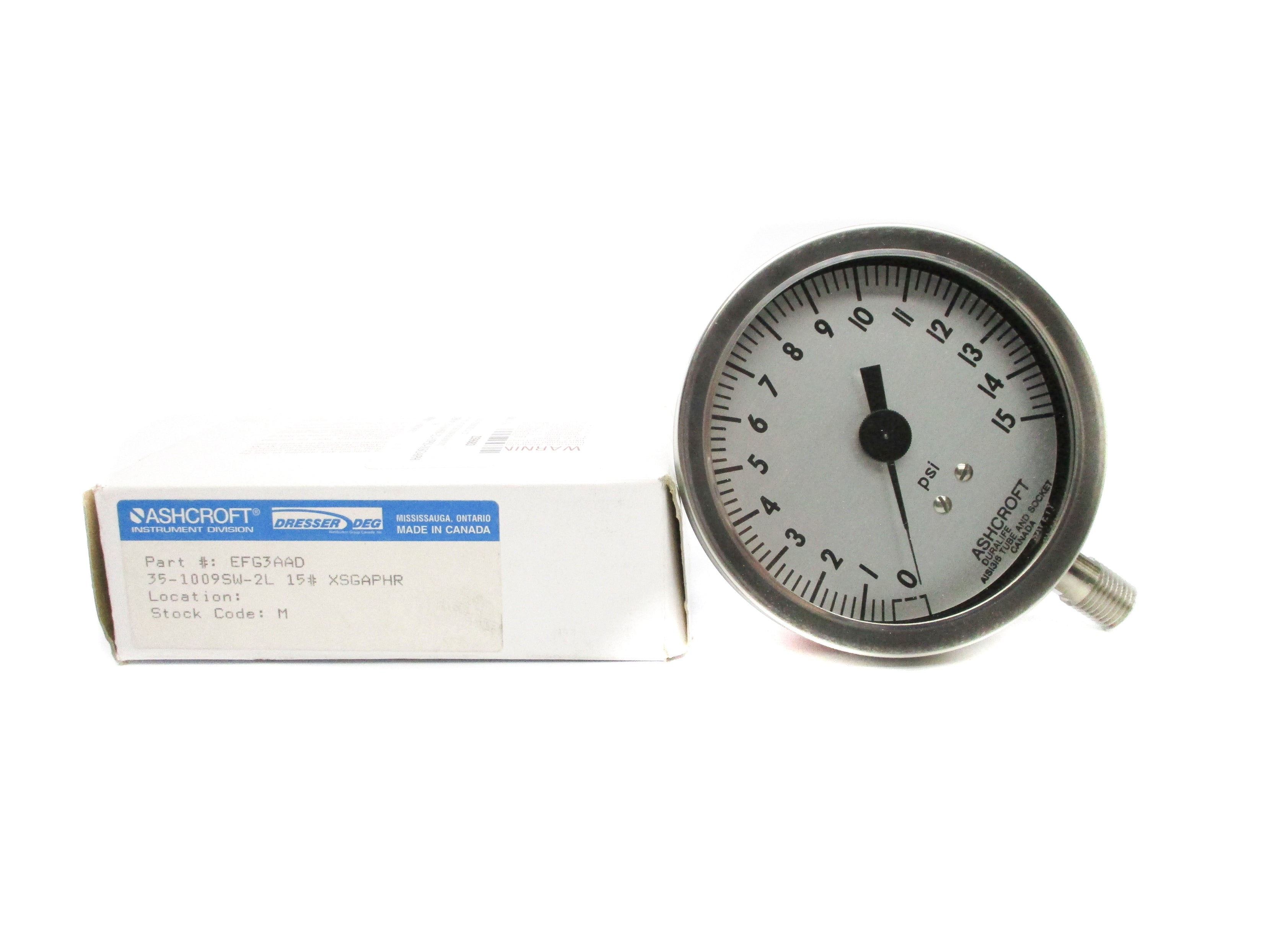 ASHCROFT 35-1009SW-2L15#XSGAPHR 15PSI NSMP