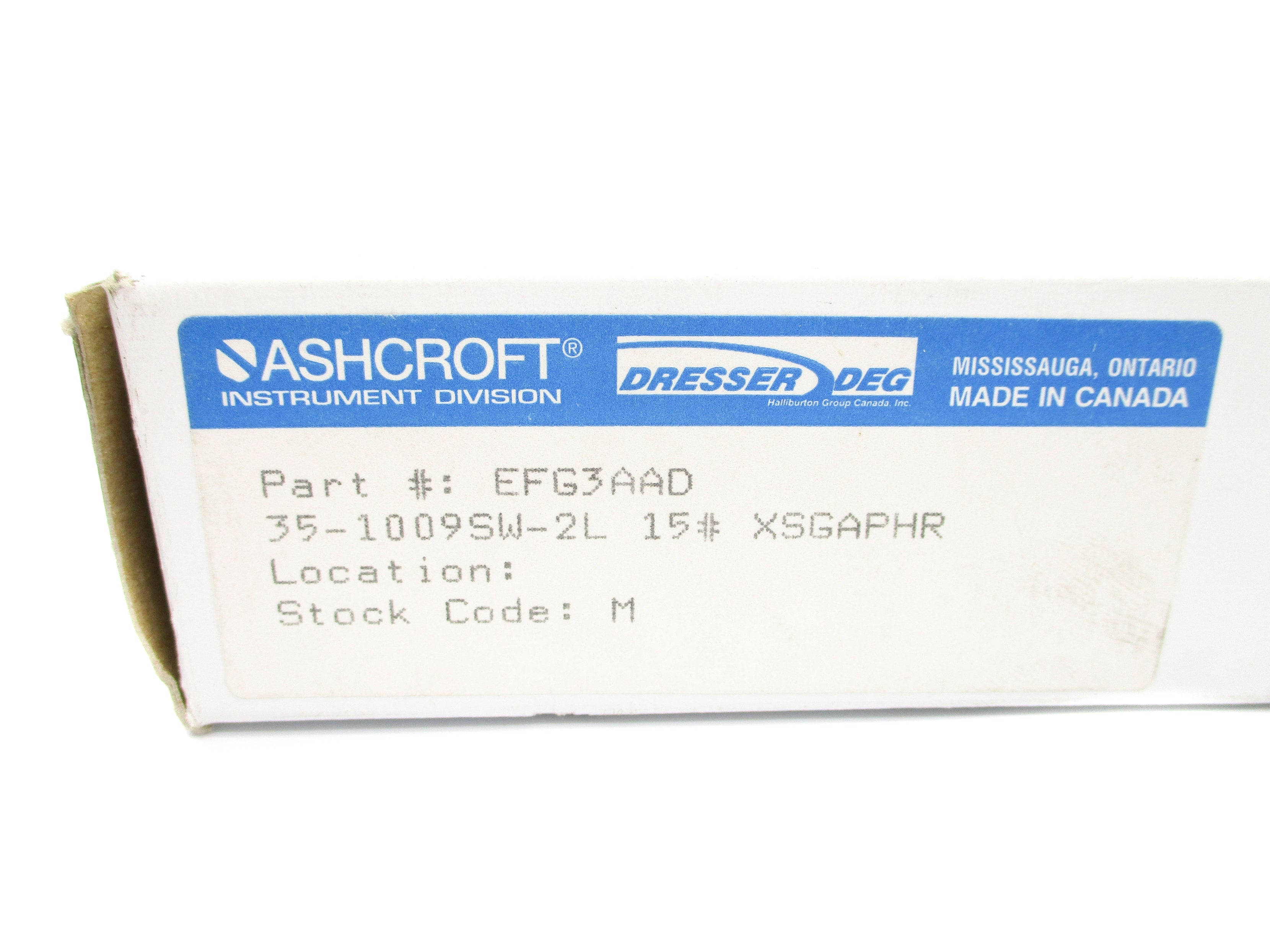 ASHCROFT 35-1009SW-2L15#XSGAPHR 15PSI NSMP