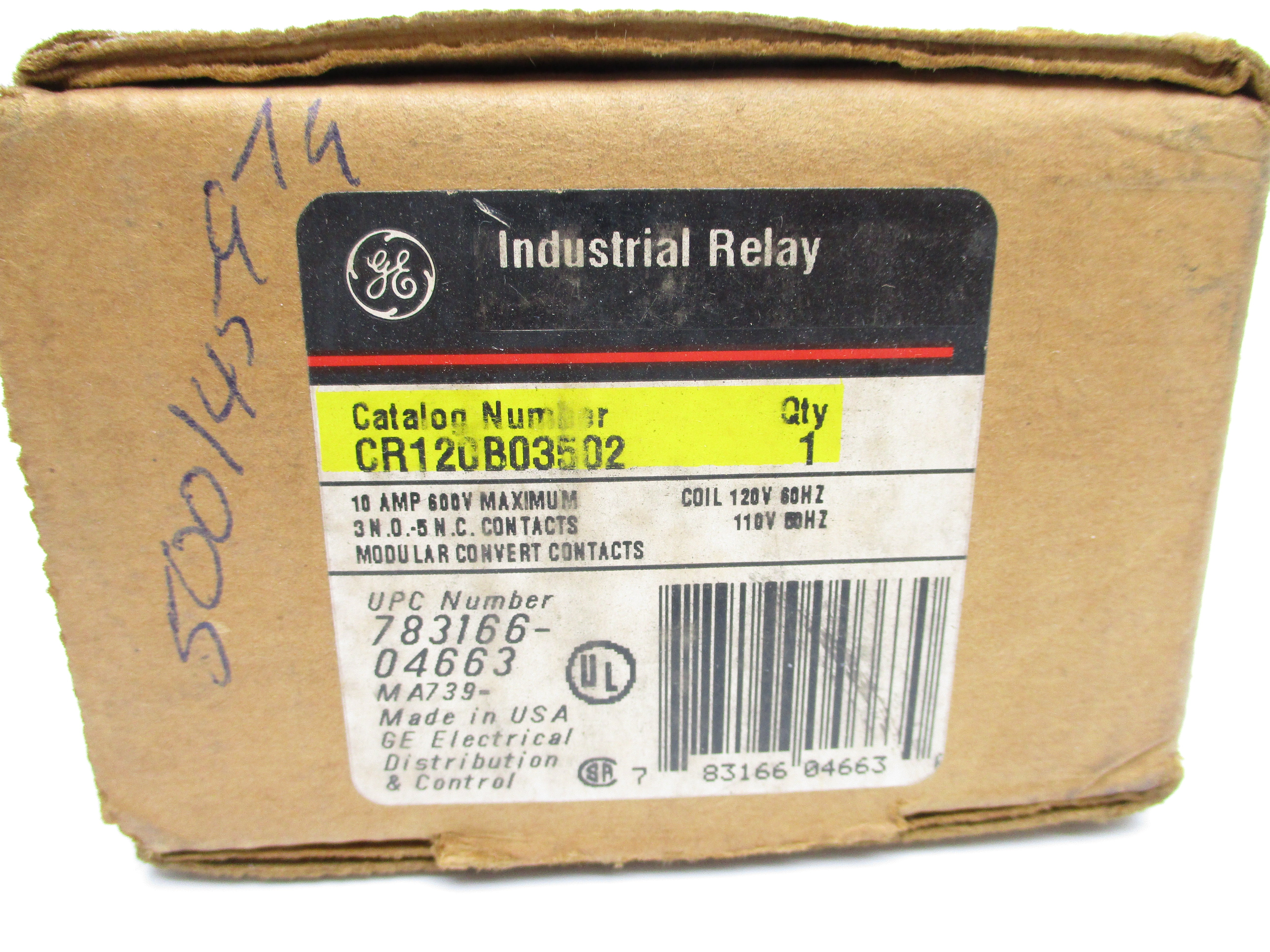 GENERAL ELECTRIC CR120B03502 10A 110/120V NSMP
