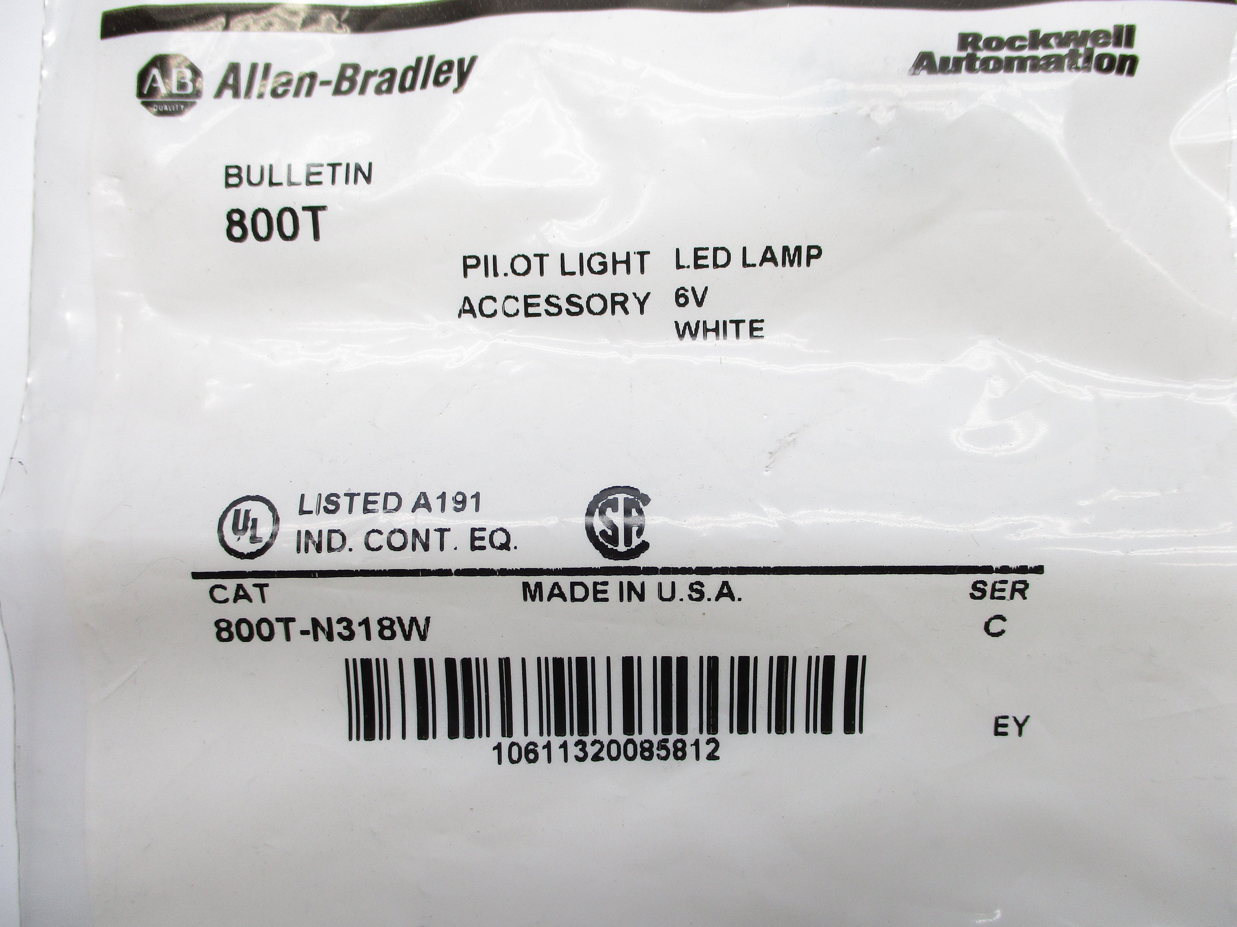 ALLEN BRADLEY 800T-N318W SER. C NSMP