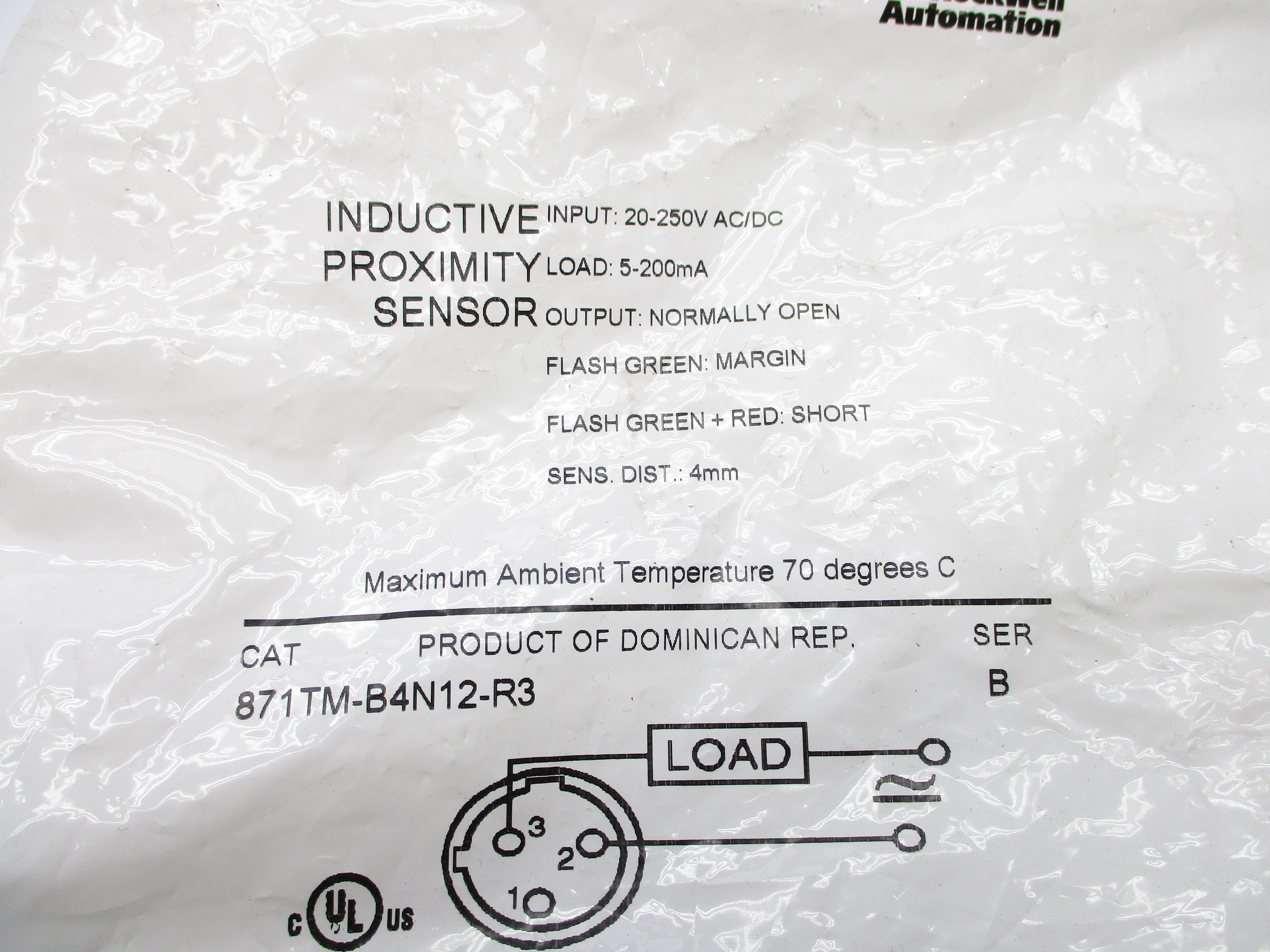 ALLEN BRADLEY 871TM-B4N12-R3 SER. B 20-250VAC/DC NSMP