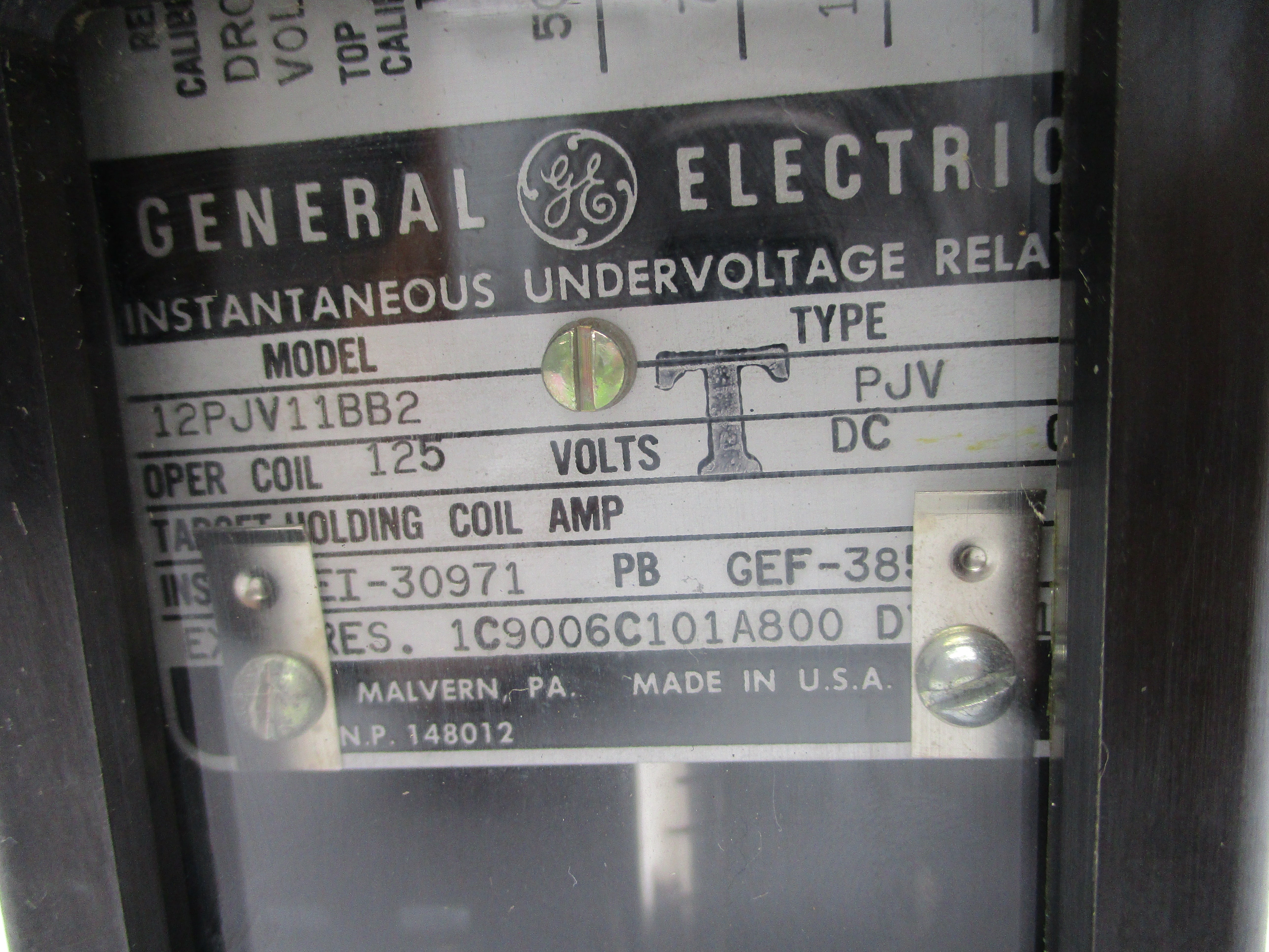 GENERAL ELECTRIC 12PJV11BB2 125V NSNP