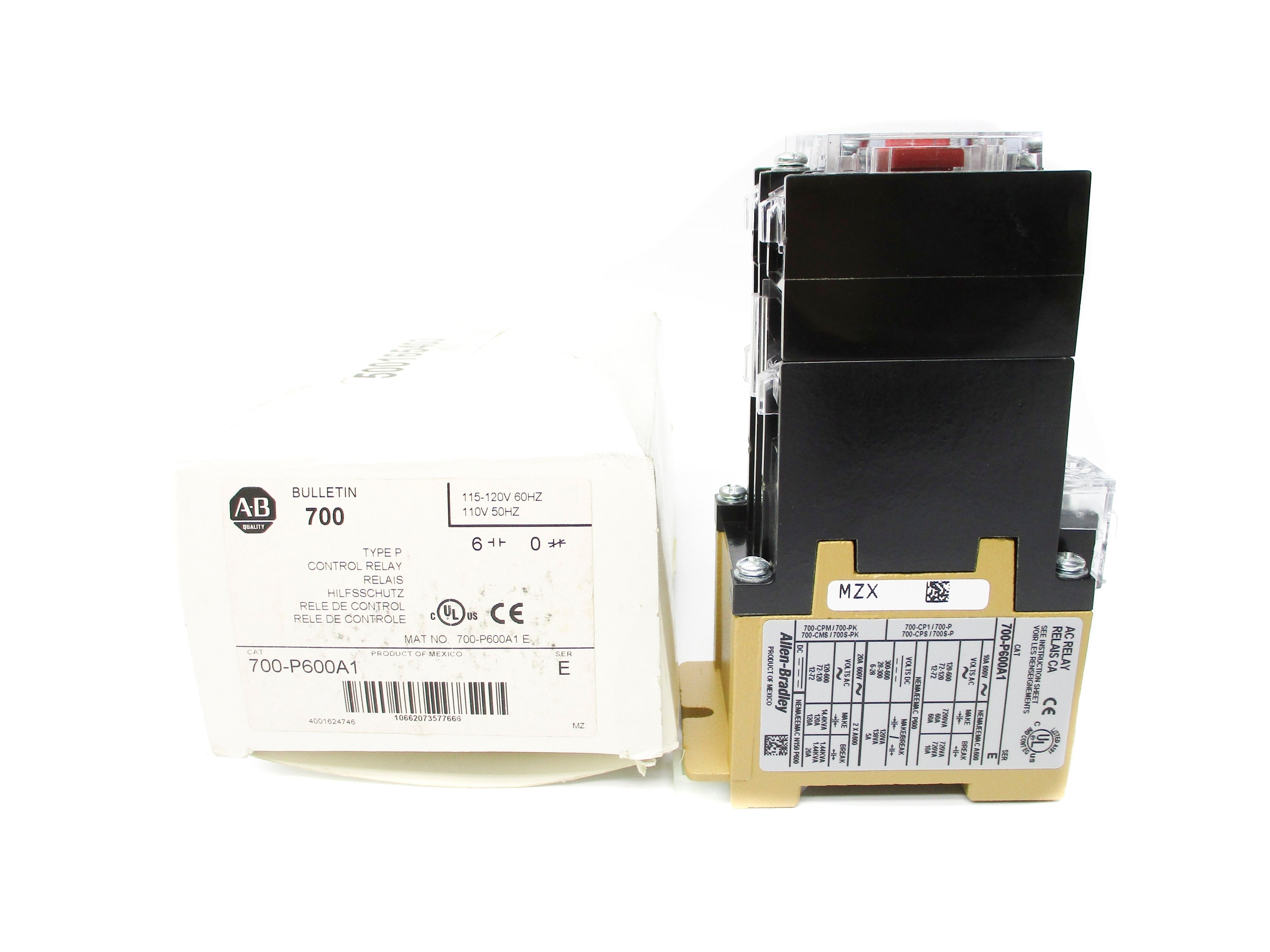 ALLEN BRADLEY 700-P600A1 SER. E 110/120V (WH) NSMP