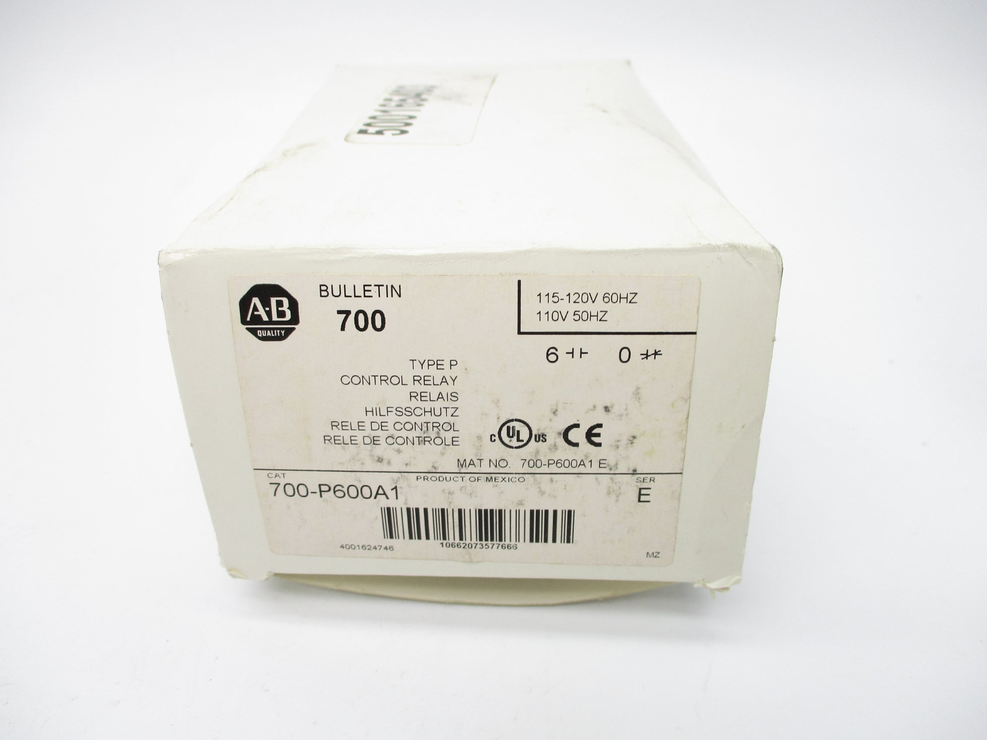 ALLEN BRADLEY 700-P600A1 SER. E 110/120V (WH) NSMP