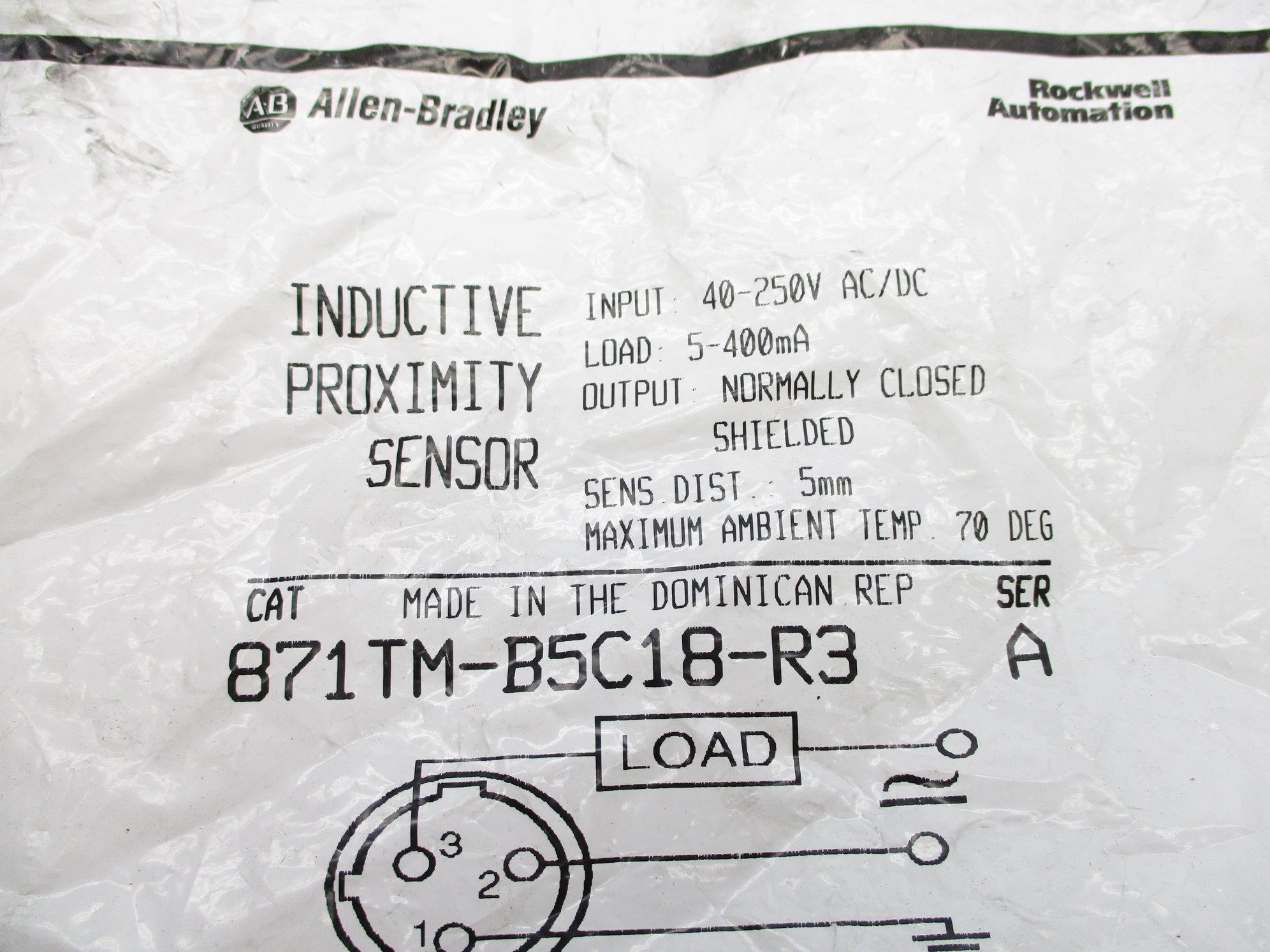 ALLEN BRADLEY 871TM-B5C18-R3 SER. A NSMP