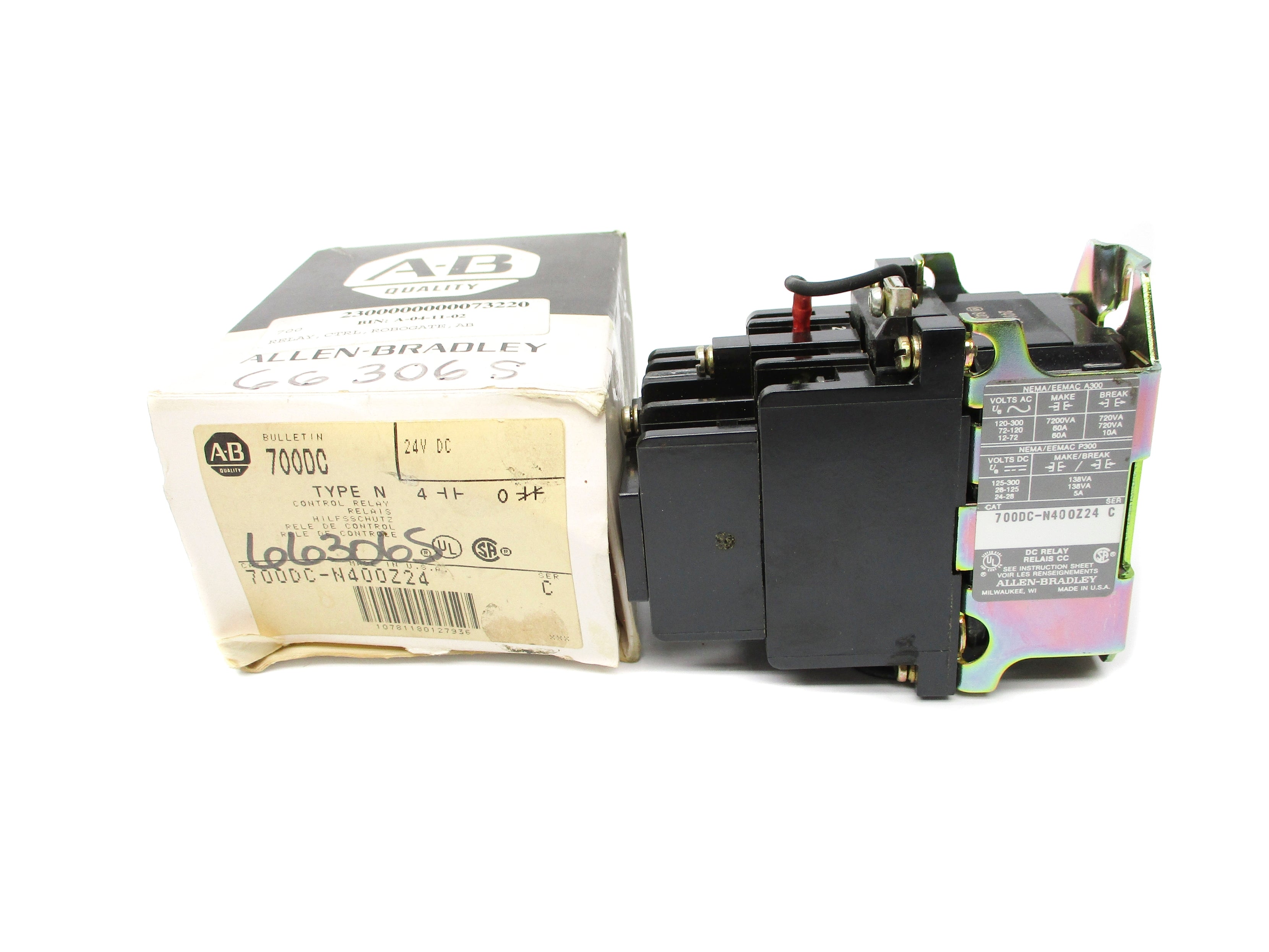 ALLEN BRADLEY 700DC-N400Z24 SER. C 24VDC (BK/YL) NSMP