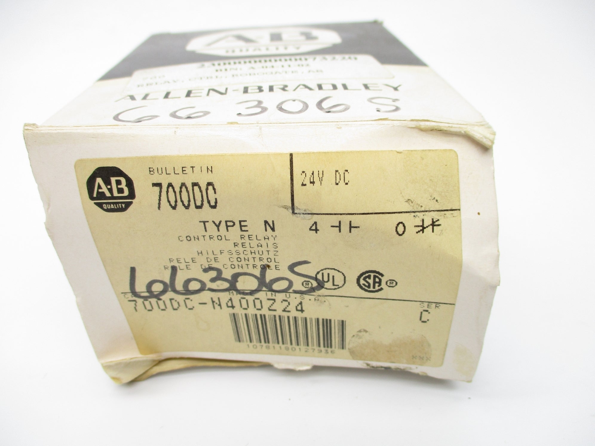 ALLEN BRADLEY 700DC-N400Z24 SER. C 24VDC (BK/YL) NSMP