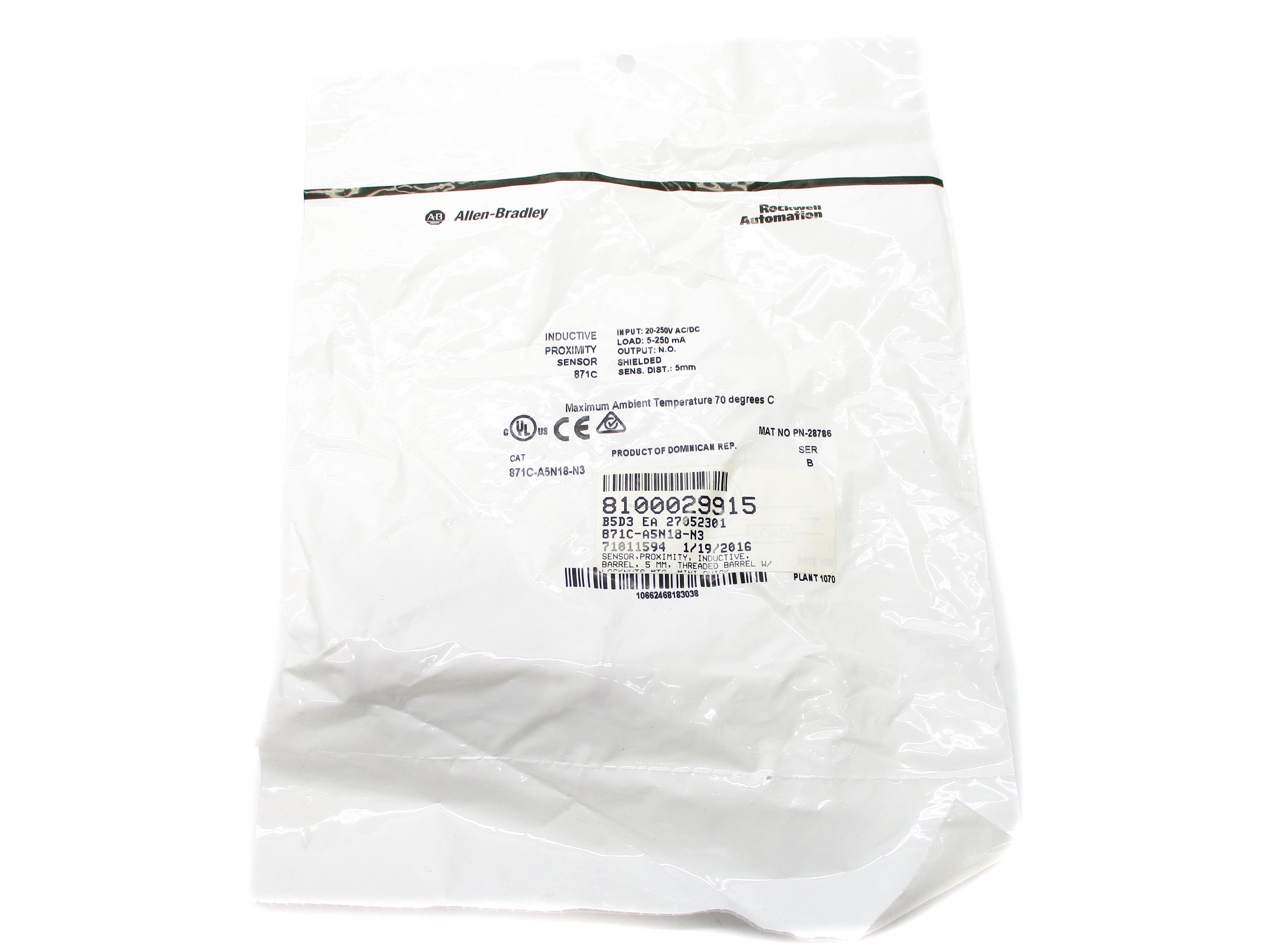 ALLEN BRADLEY 871C-A5N18-N3 SER. B NSMP