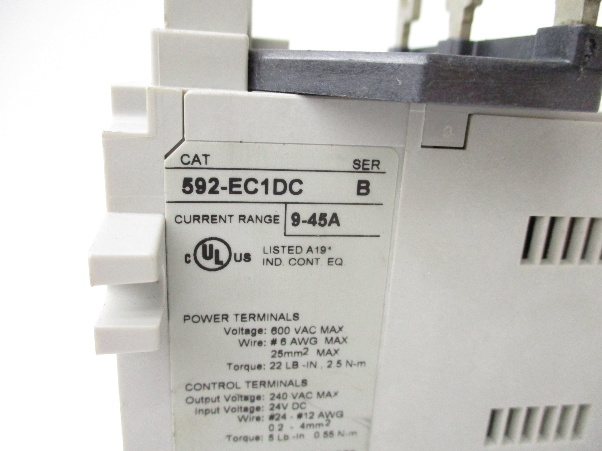 ALLEN BRADLEY 592-EC1DC SER. B 9-45A NSNP