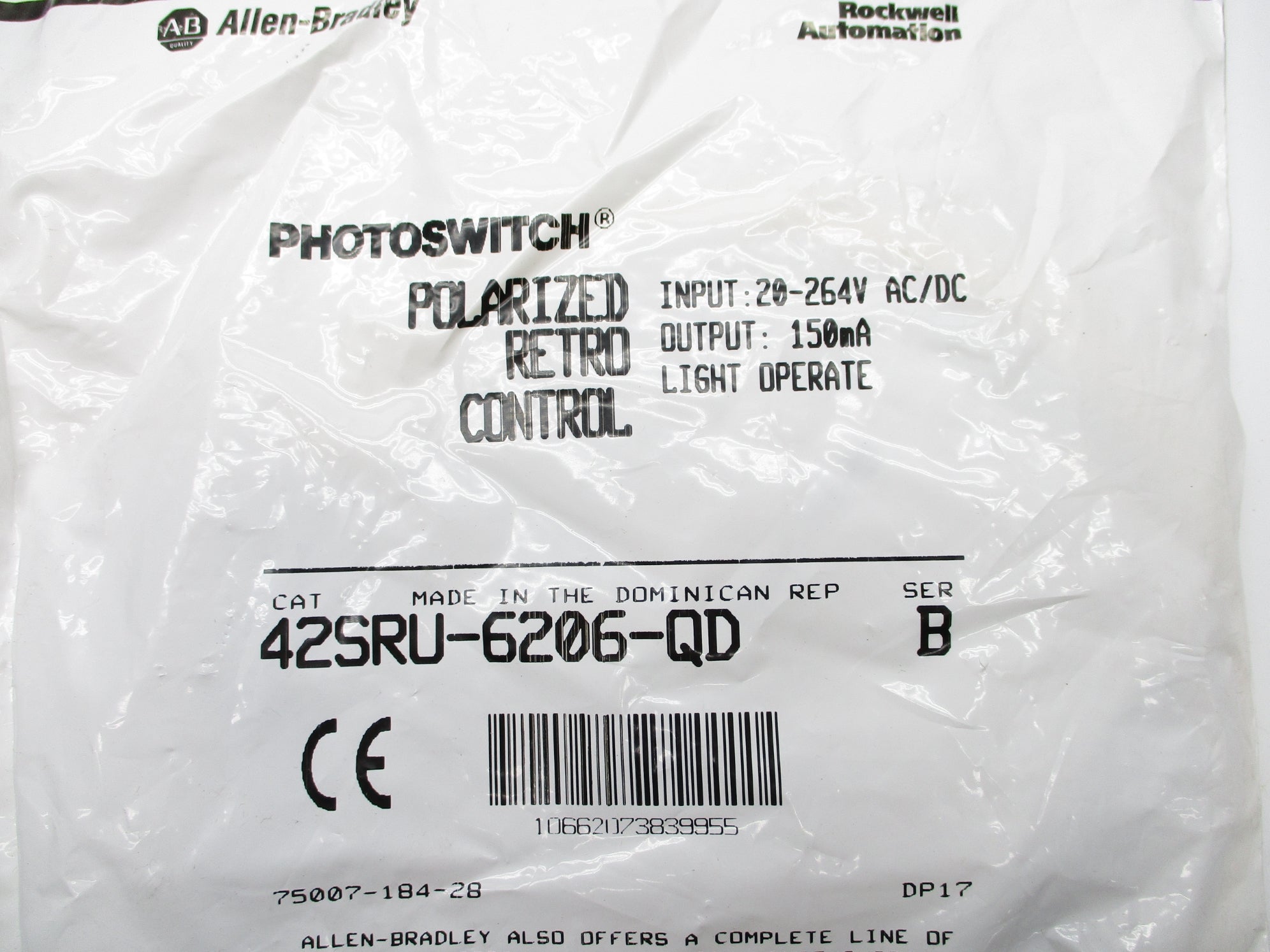 ALLEN BRADLEY 42SRU-6206-QD SER. B NSMP