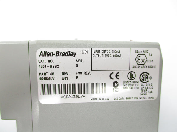 ALLEN BRADLEY 1794-ASB2 SER. D F/W E NSNP