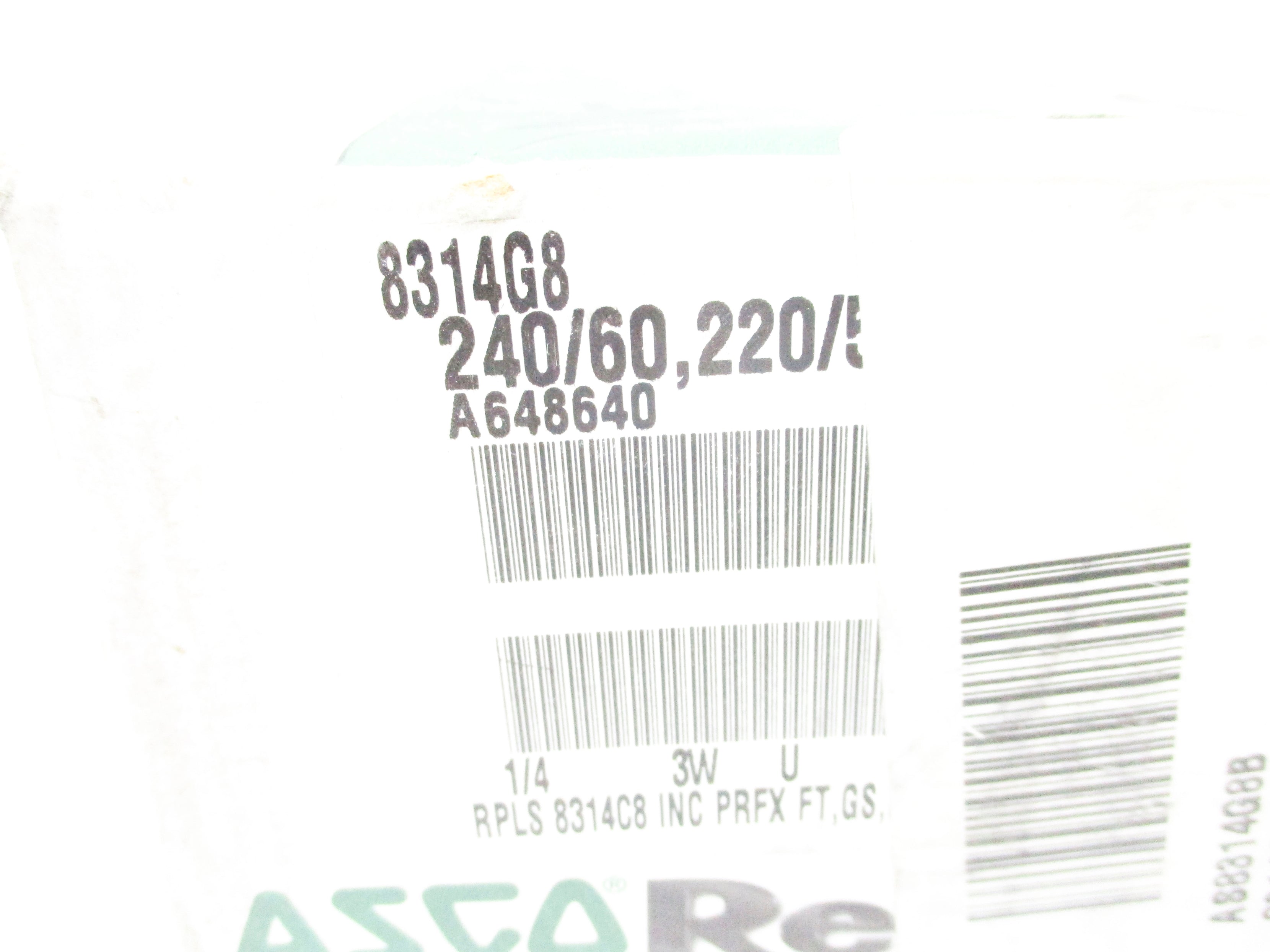 ASCO 8314G8 220/240V 1/4" NSMP