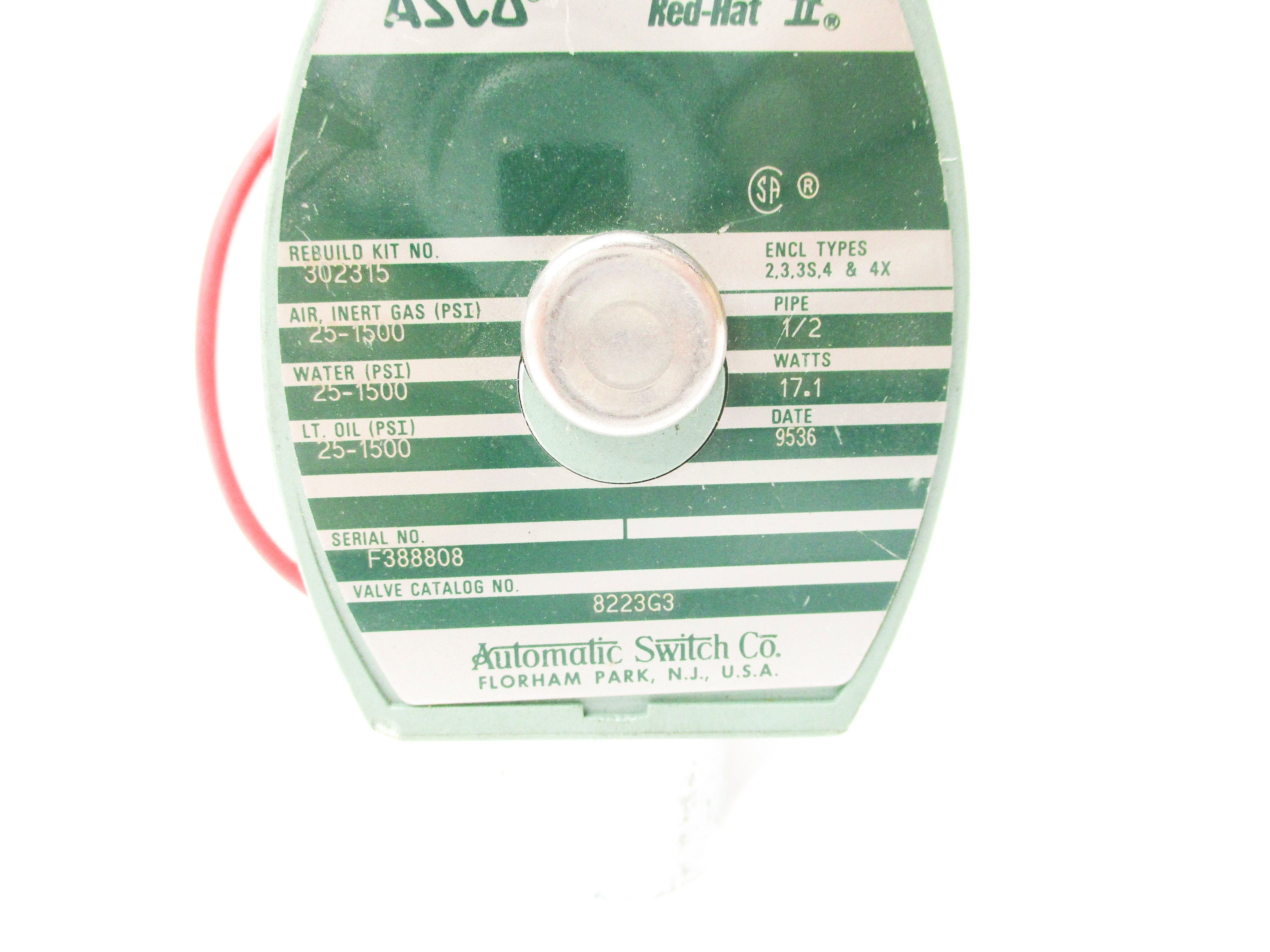 ASCO 8223G3 120/60 110/50 25-1500PSI NSNP