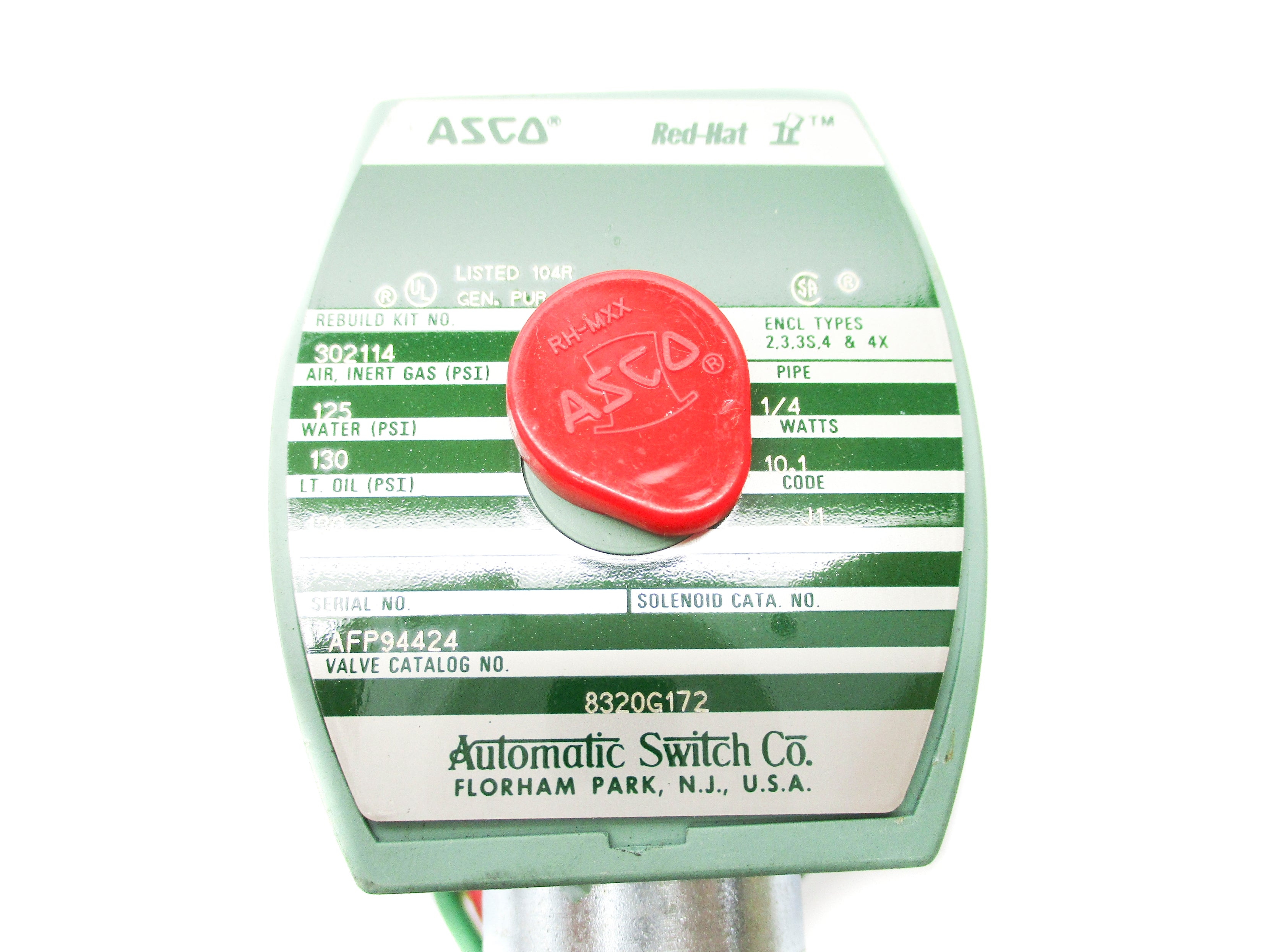 ASCO 8320G172 120/60 110/50 125/130PSI NSNP