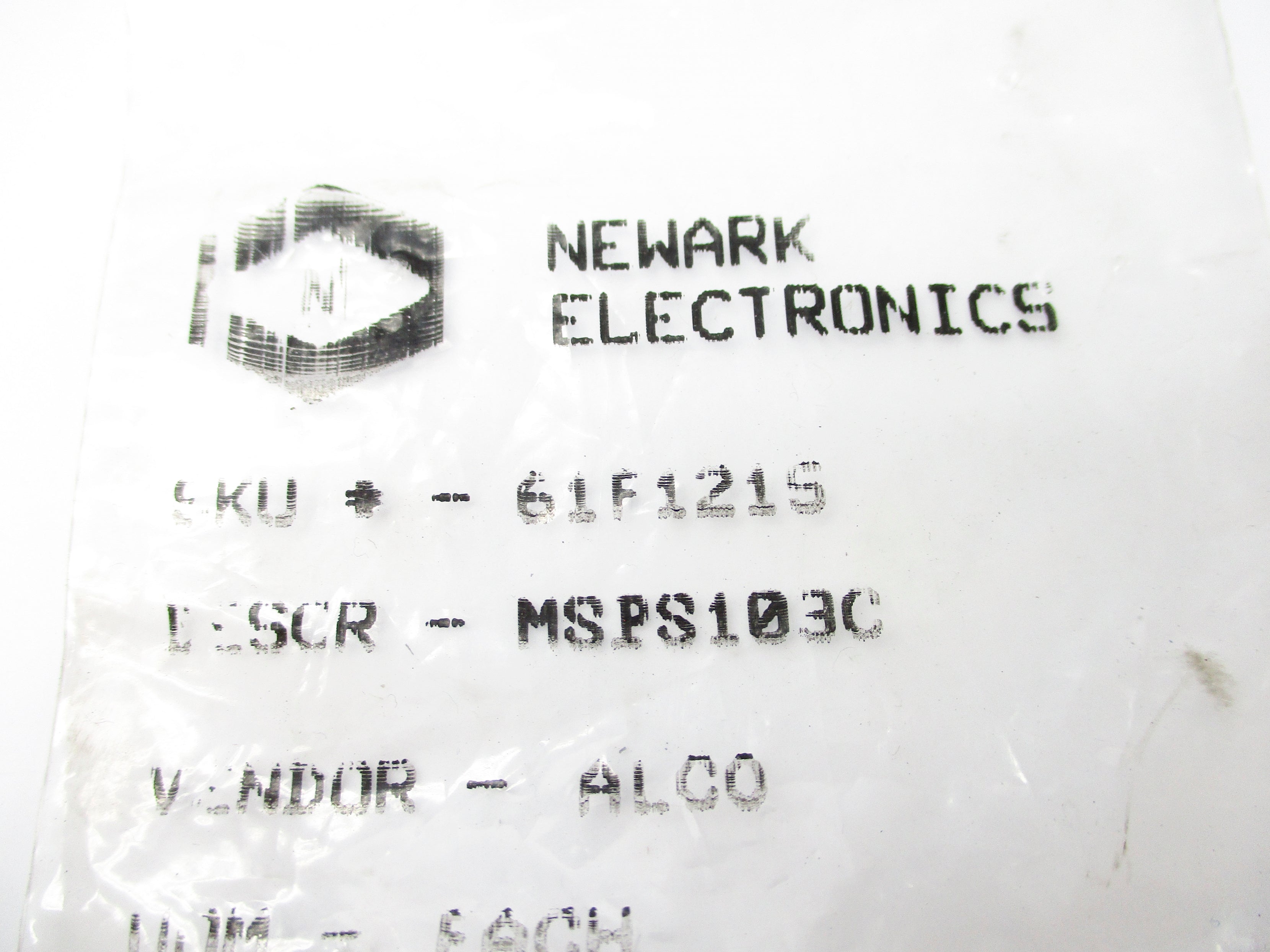 NEWARK ELECTRONICS MSPS103C NSMP