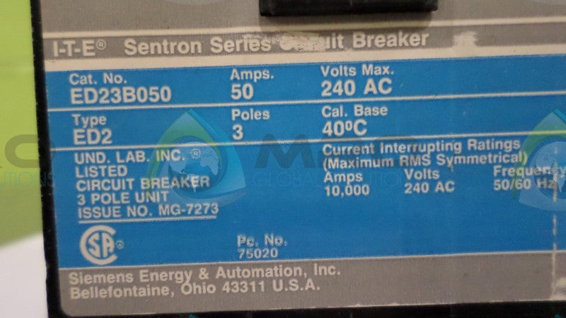 SIEMENS ED23B050 CIRCUIT BREAKER *USED*