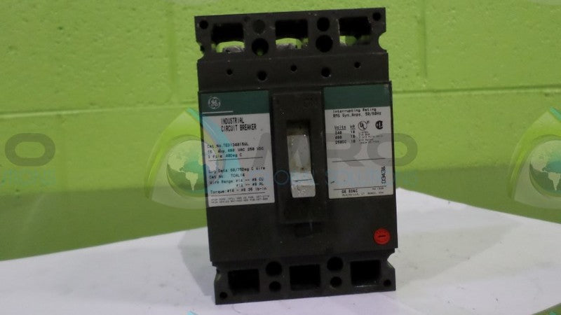 GENERAL ELECTRIC TED134015WL CIRCUIT BREAKER *USED*