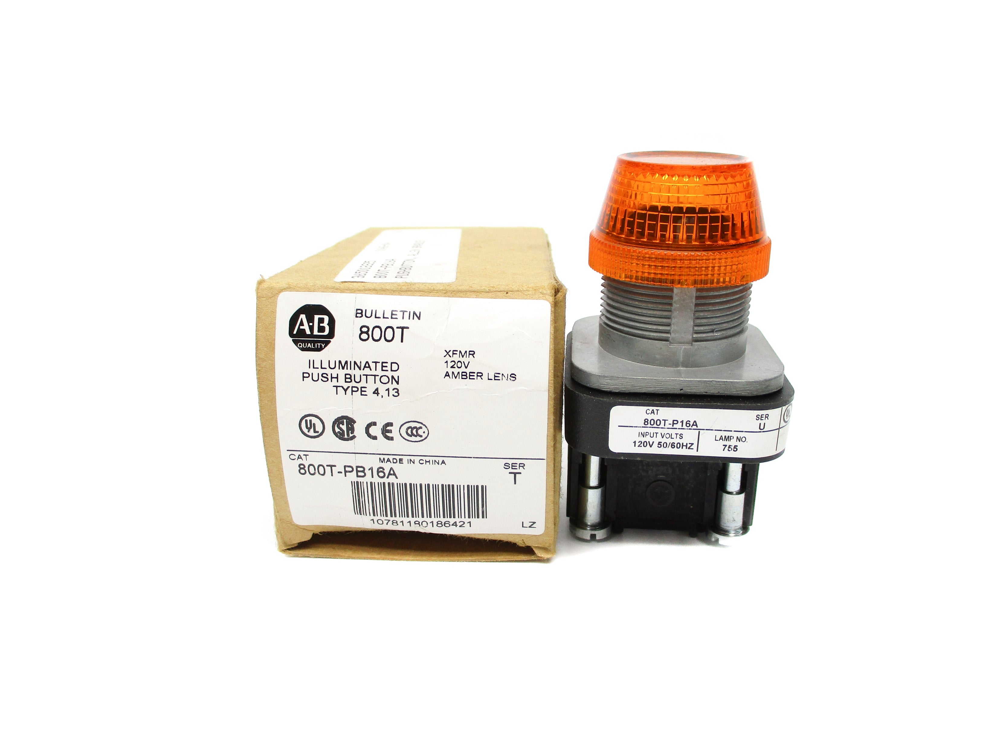 ALLEN BRADLEY 800T-PB16A SER. T (BR/WH) NSMP