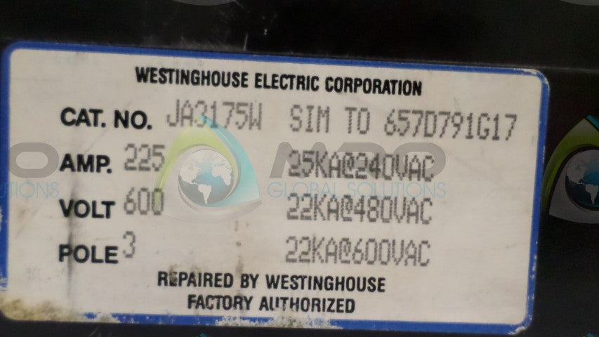 WESTINGHOUSE JA3175W CIRCUIT BREAKER *USED*