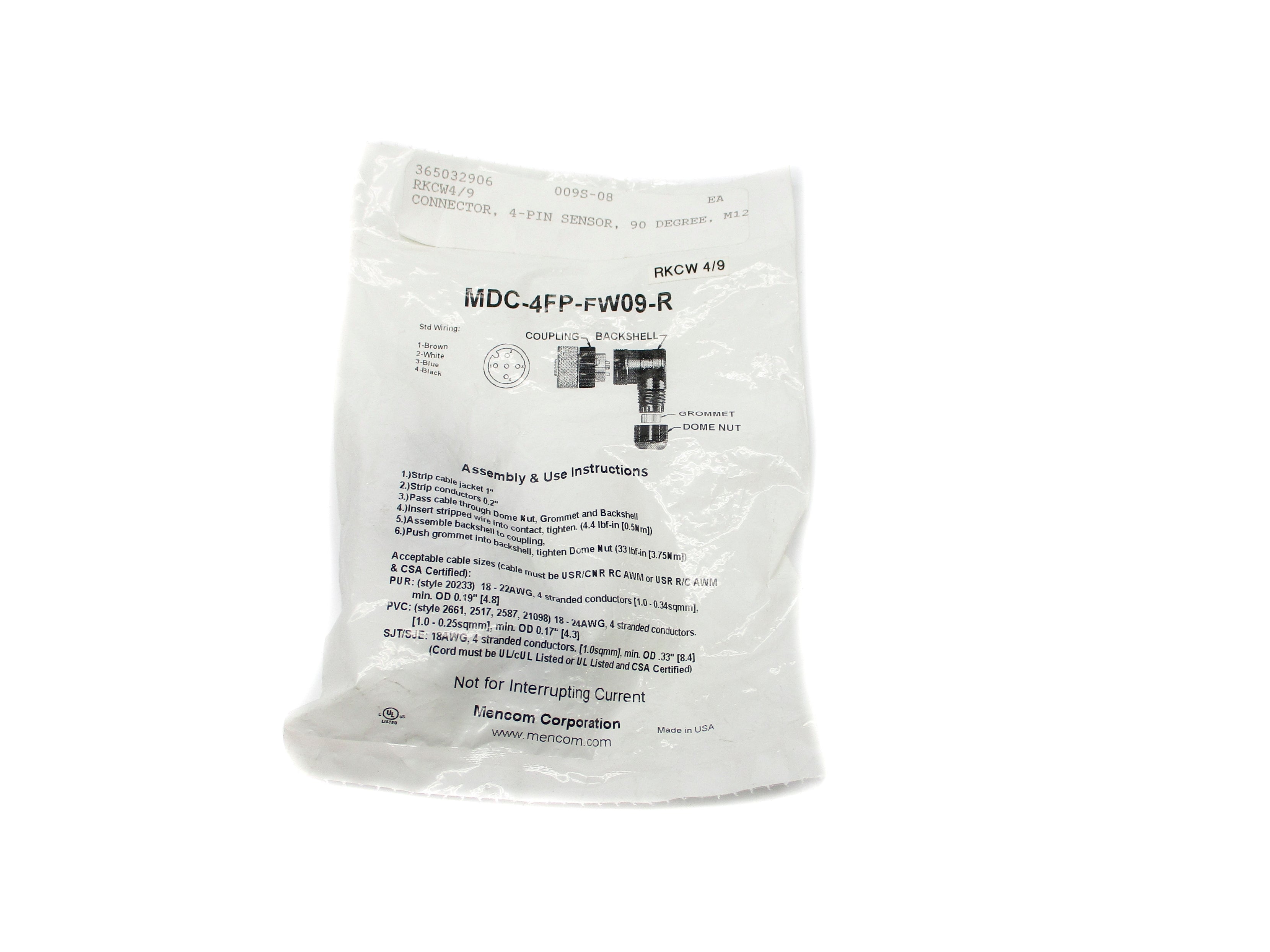 AUTOMATION SENSORS MDC-4FP-FW09-R NSMP