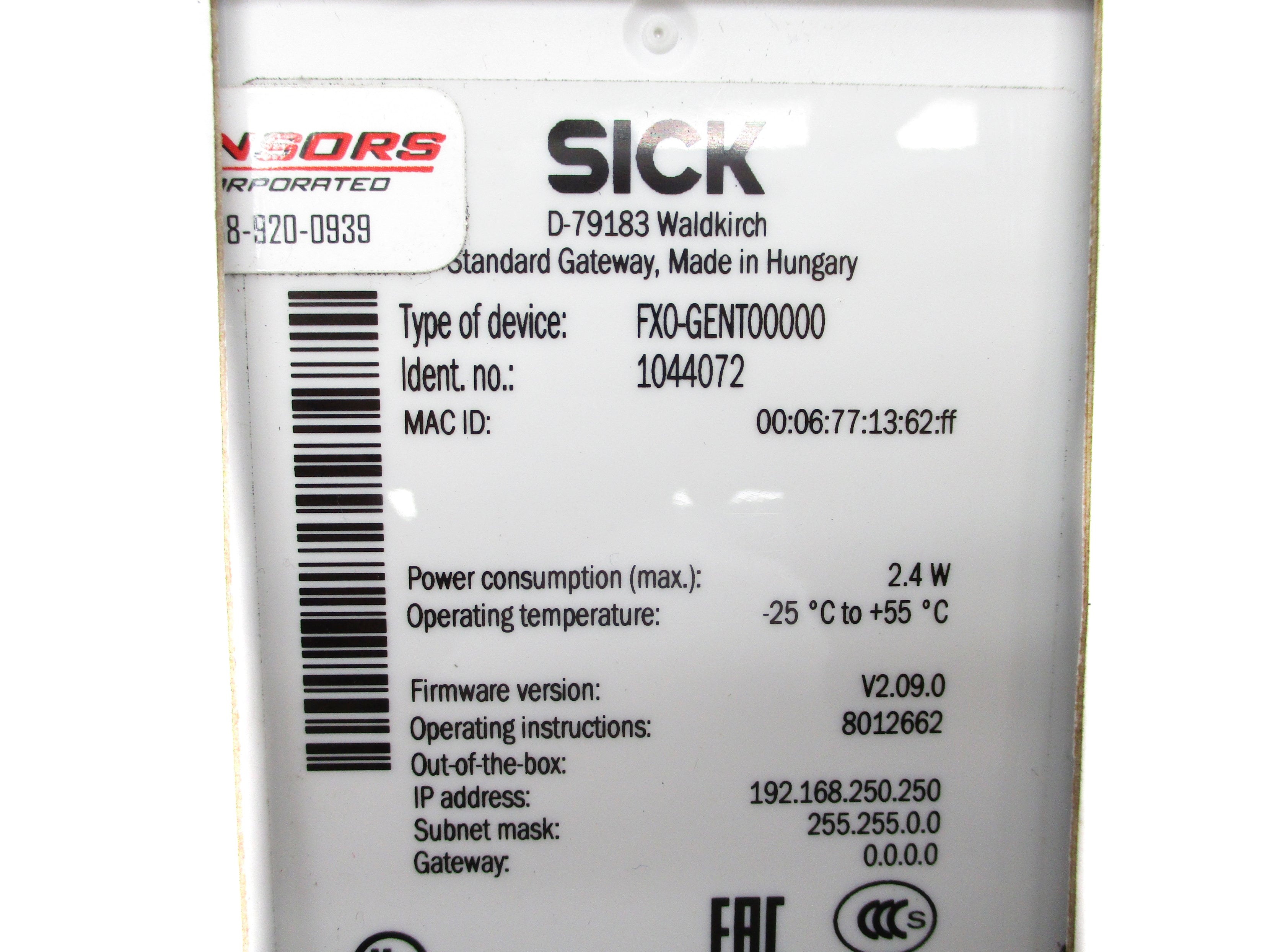 SICK FX0-GENT00000 NSMP
