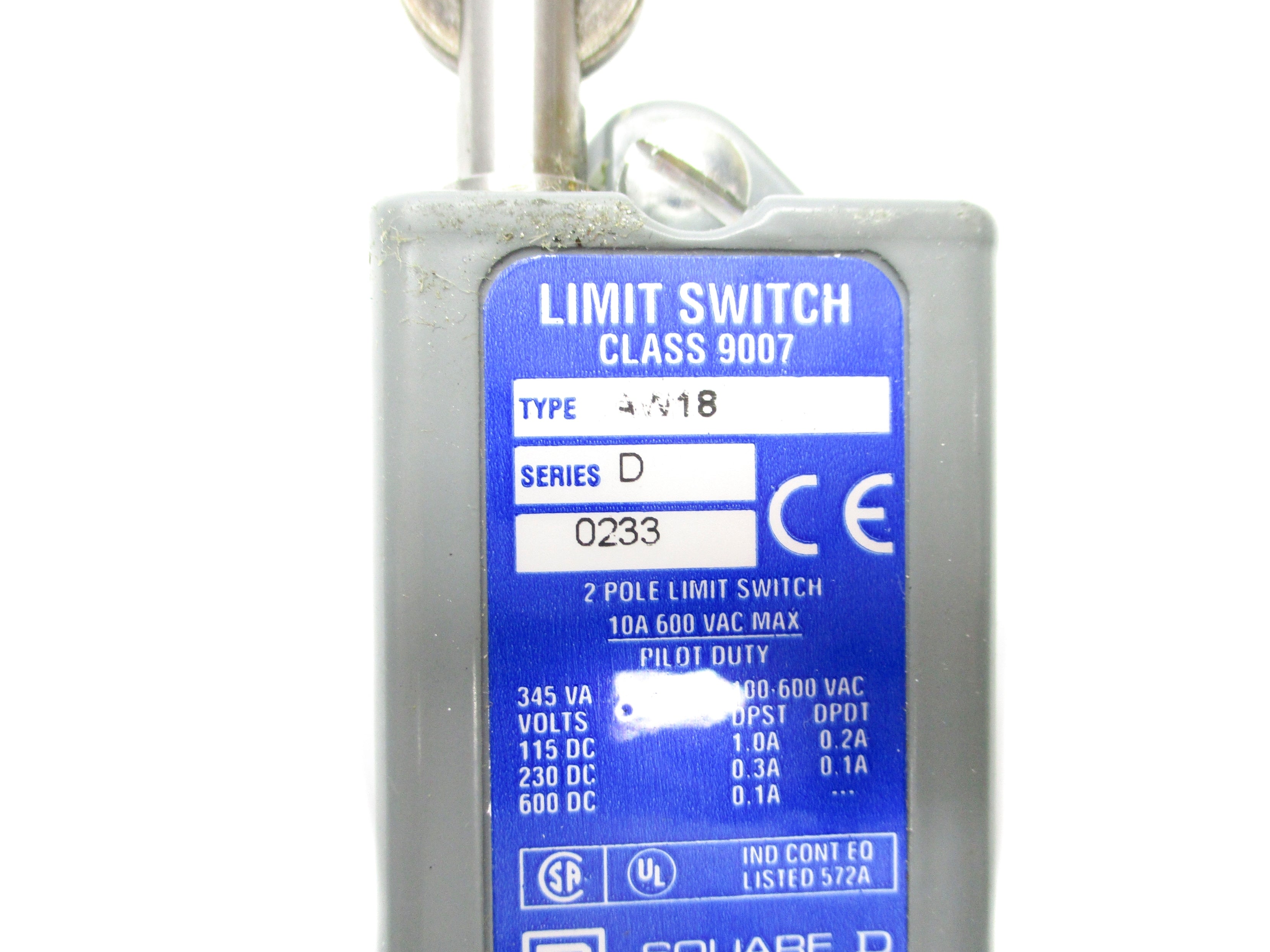 SQUARE D 9007AW18 SER. D (AS PICTURED) NSNP