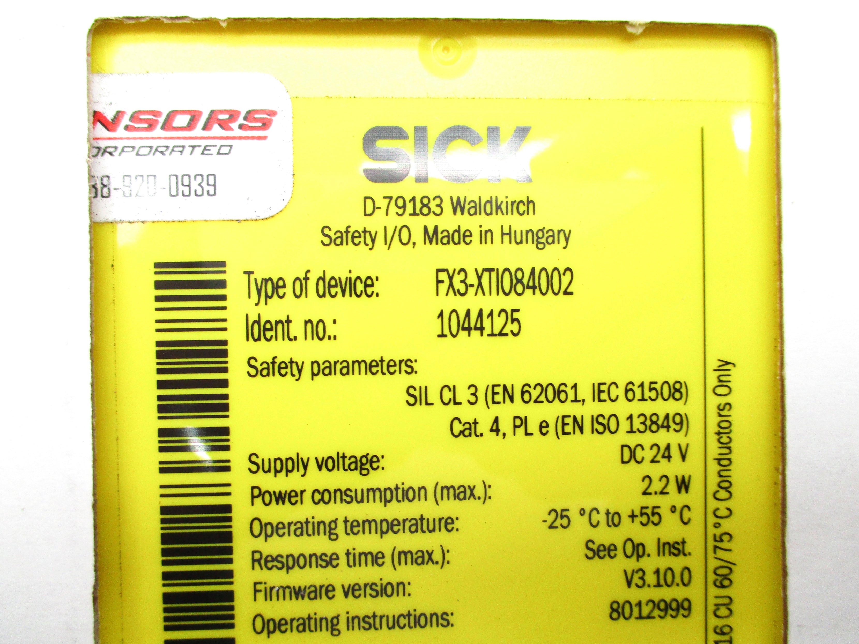 SICK FX3-XTIO84002 NSFS