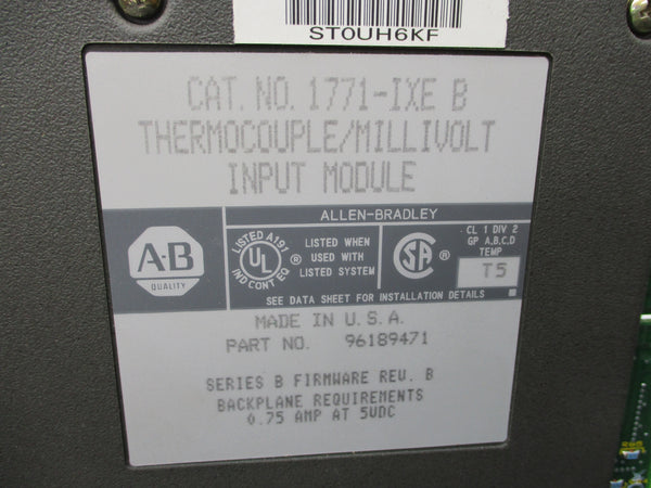 ALLEN BRADLEY 1771-IXE SER. B F/W B 5VDC 0.75A UNMP