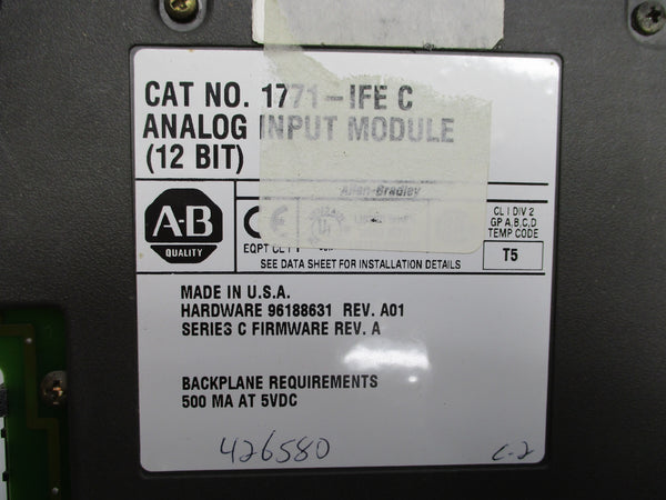 ALLEN BRADLEY 1771-IFE SER. C F/W A 5VDC UNMP
