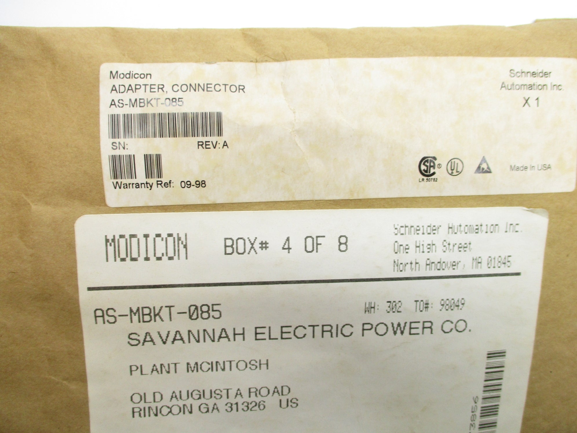 SCHNEIDER AUTOMATION AS-MBKT-085 UNMP