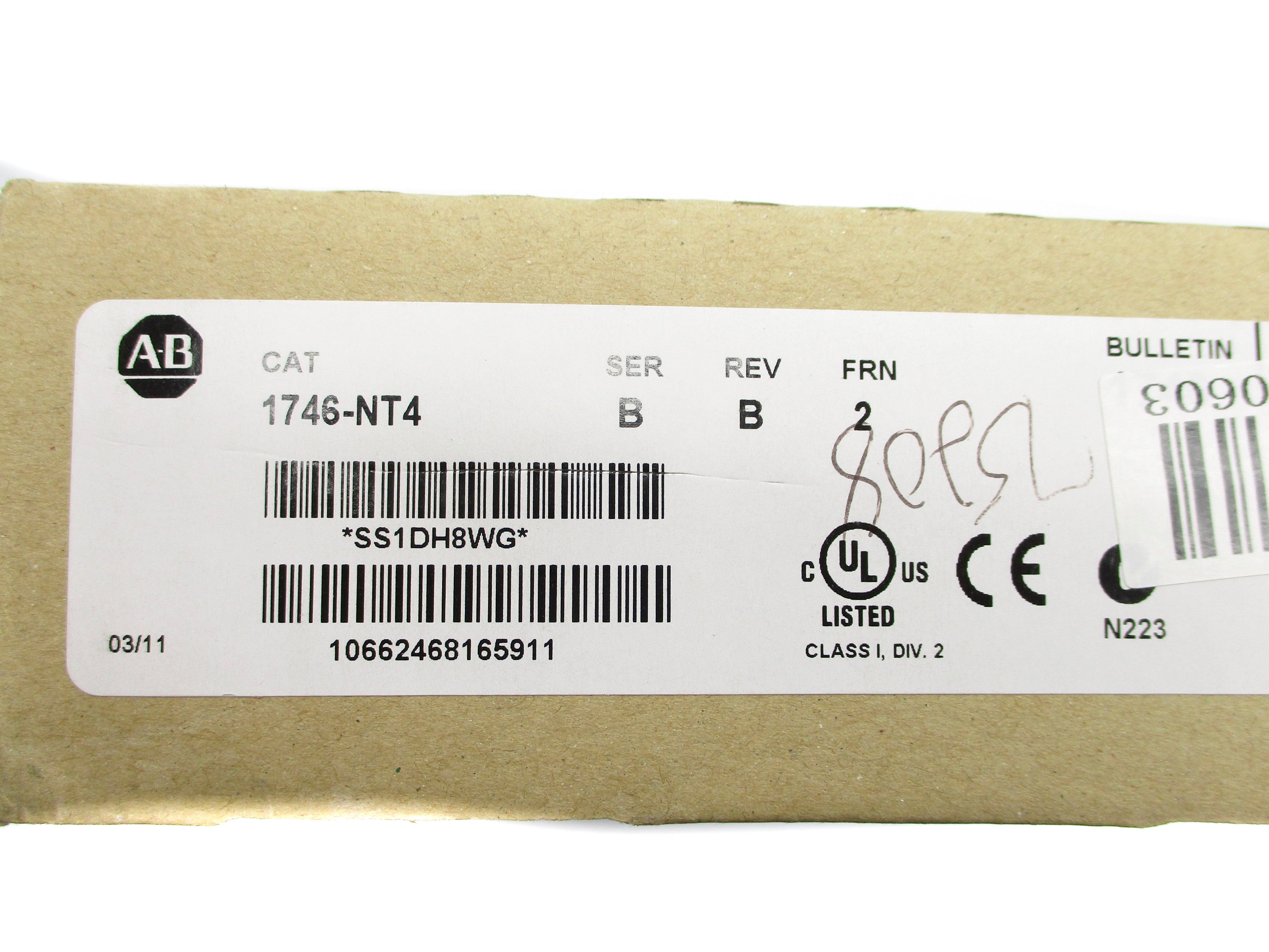ALLEN BRADLEY 1746-NT4 SER. B F/W 2 DATE: 2011 NSFS