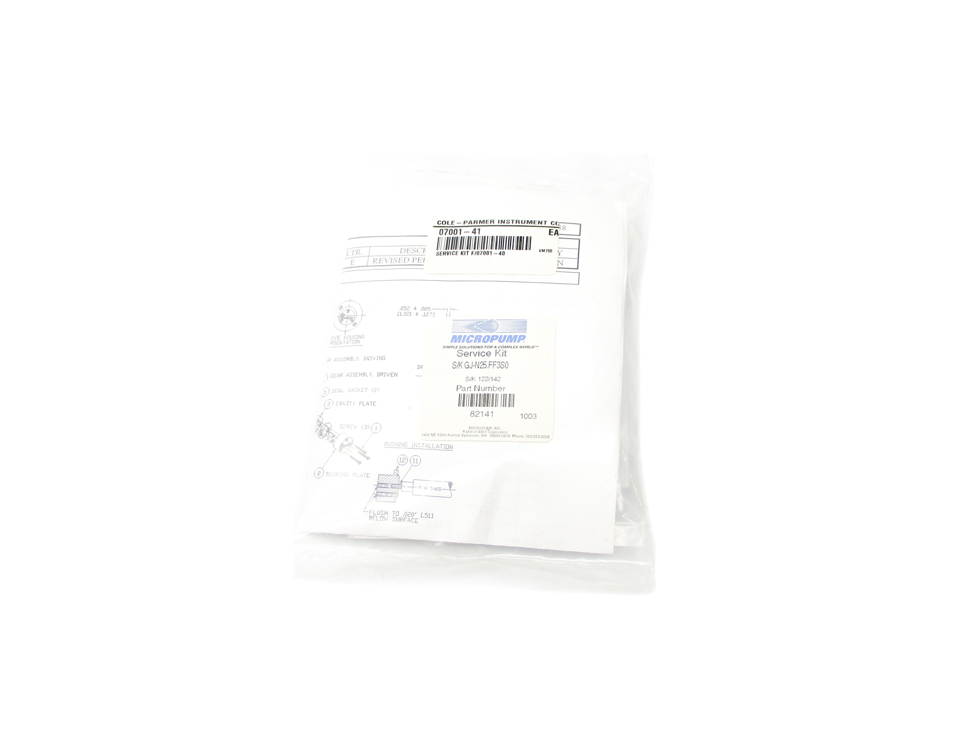MICROPUMP GJ-N25.FF3S.0 service kit 82141 NSMP