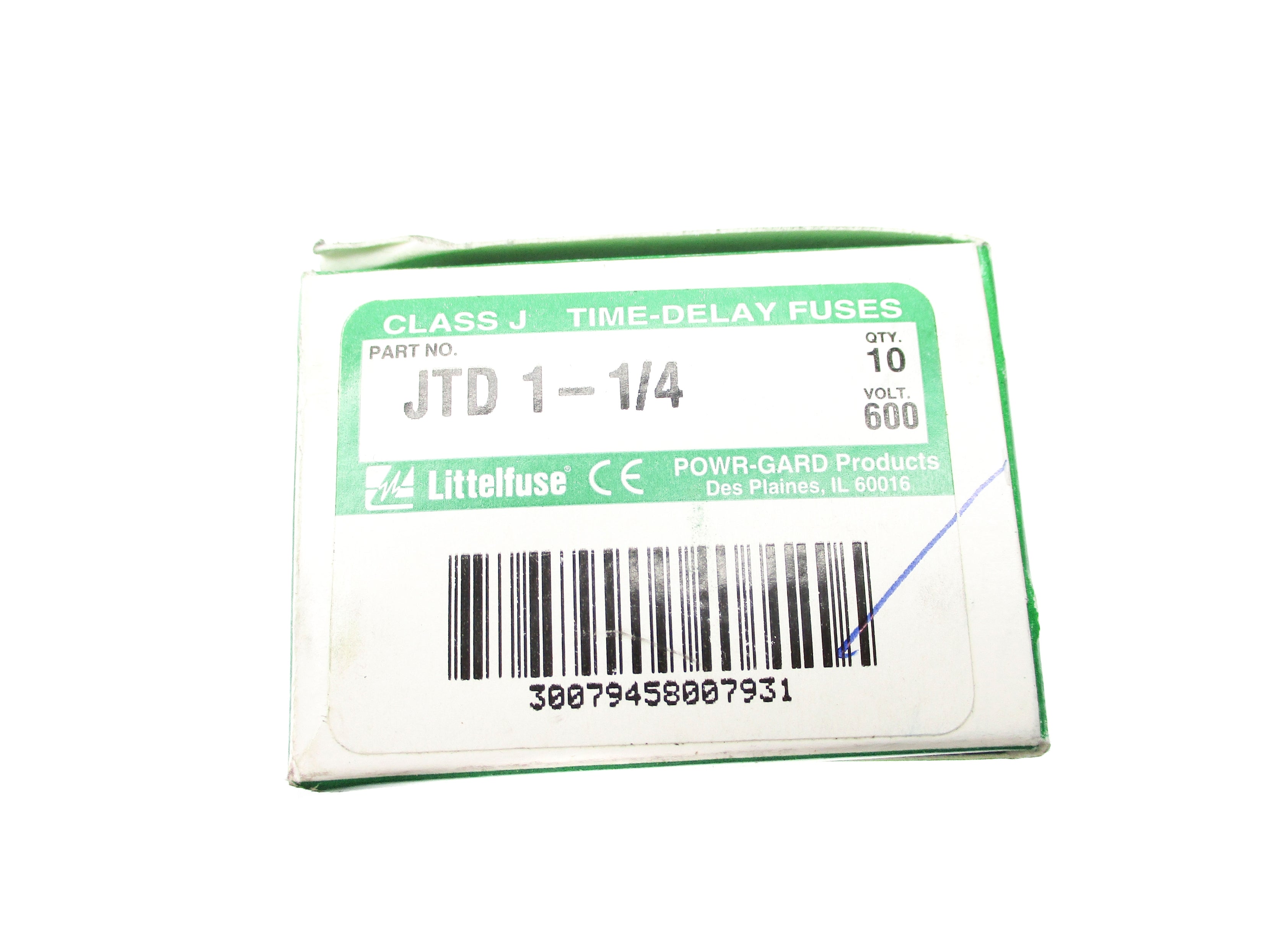 LITTELFUSE JTD1-1/4 600VAC 1-1/4A (PKG OF 10) NSMP
