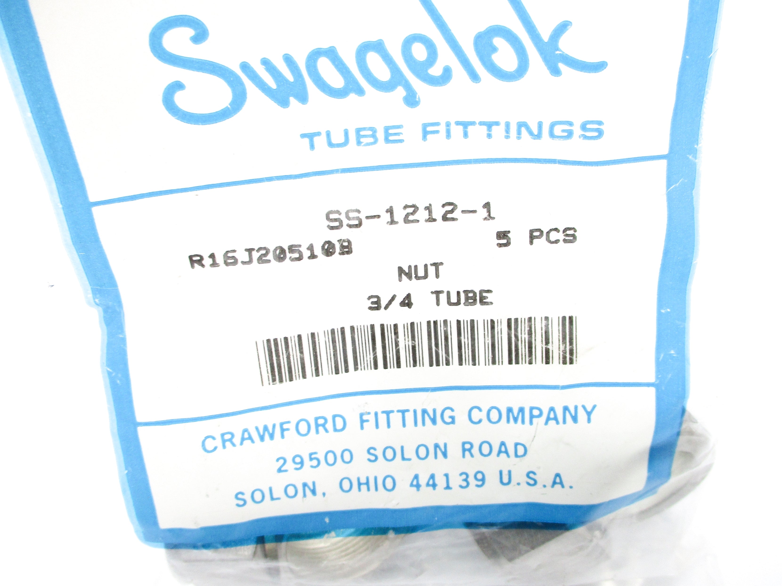 SWAGELOK SS-1212-1 (PKG OF 5) NSMP